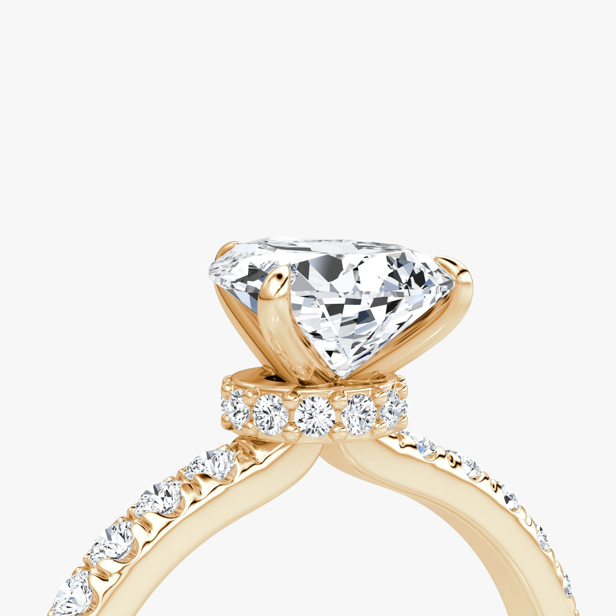 The Veiled Halo | Pear | 14k | Rose Gold | bandAccent: Pavé | diamondOrientation: vertical | caratWeight: other