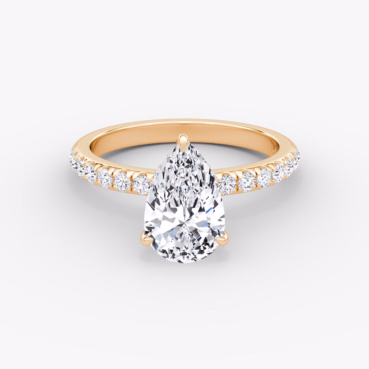 Veiled Halo | Tropfen | 14k | Roségold | bandAccent: Mit Pavé-Besatz | diamondOrientation: vertical | caratWeight: other