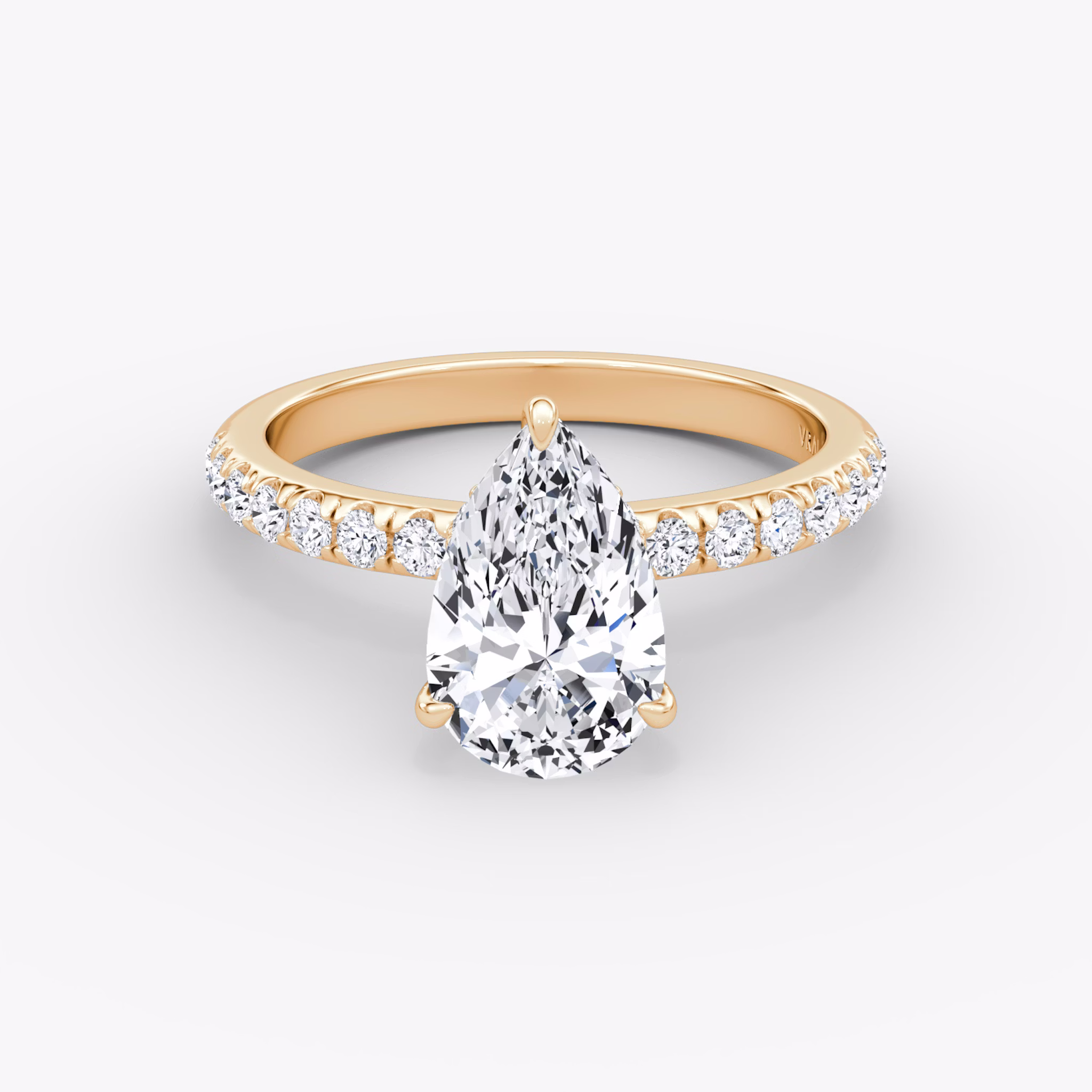 The Veiled Halo | Pear | 14k | Rose Gold | bandAccent: Pavé | diamondOrientation: vertical | caratWeight: other
