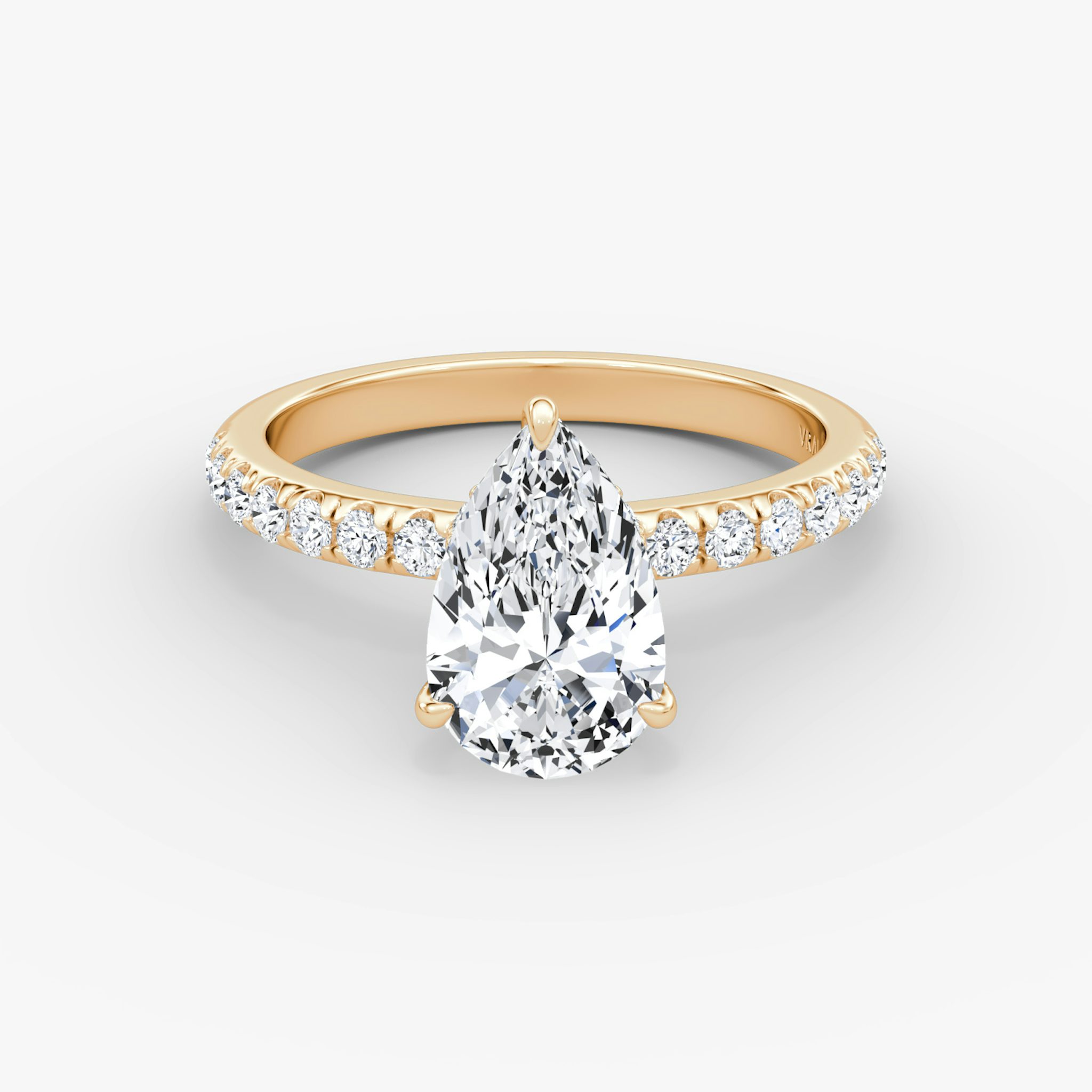 The Veiled Halo | Pear | 14k | Rose Gold | bandAccent: Pavé | diamondOrientation: vertical | caratWeight: other