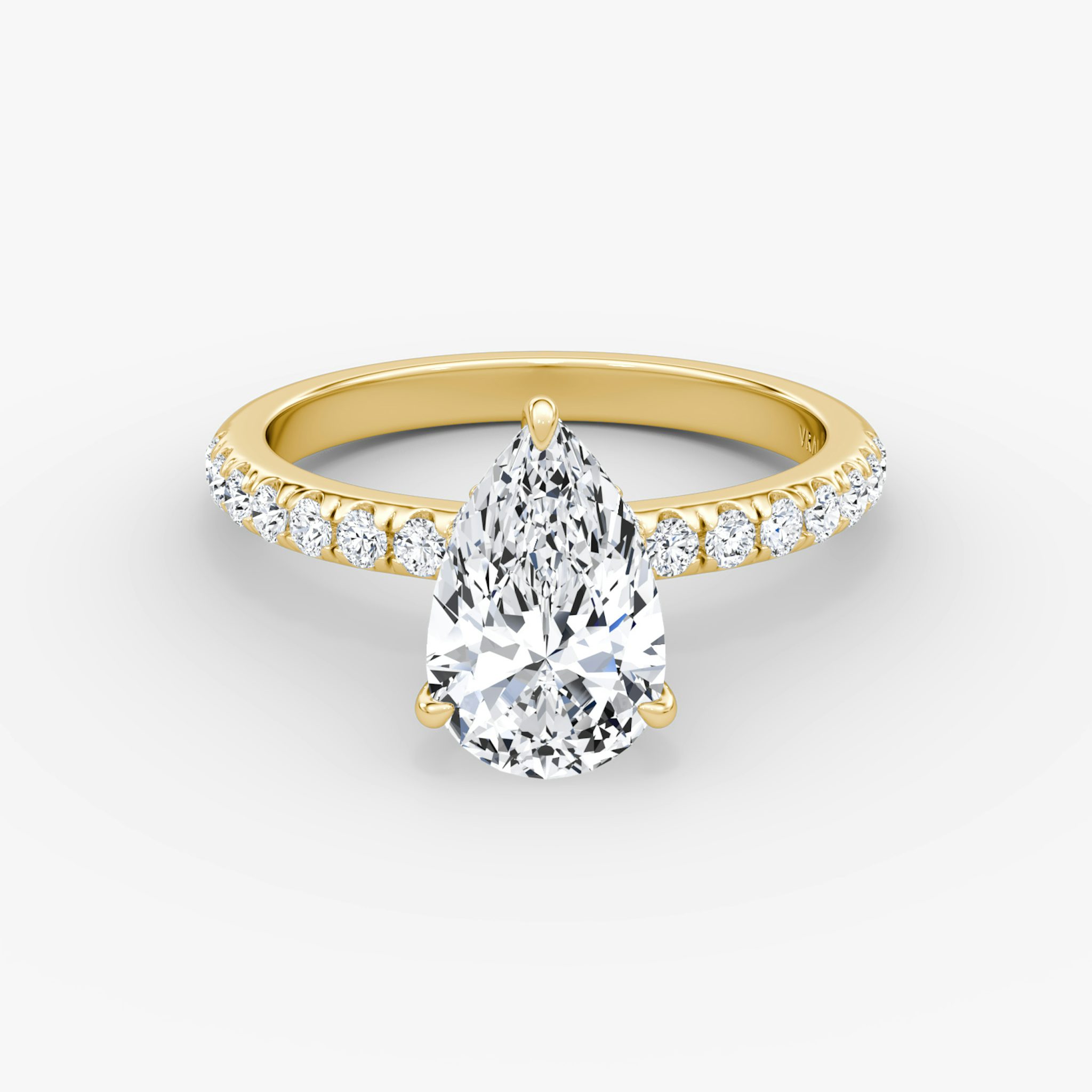 The Veiled Halo | Pear | 18k | Yellow Gold | bandAccent: Pavé | diamondOrientation: vertical | caratWeight: other
