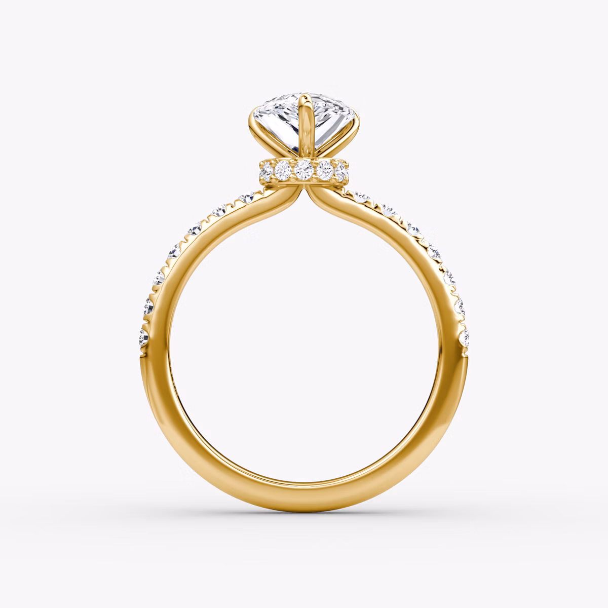 The Veiled Halo | Pear | 18k | Yellow Gold | bandAccent: Pavé | diamondOrientation: vertical | caratWeight: other
