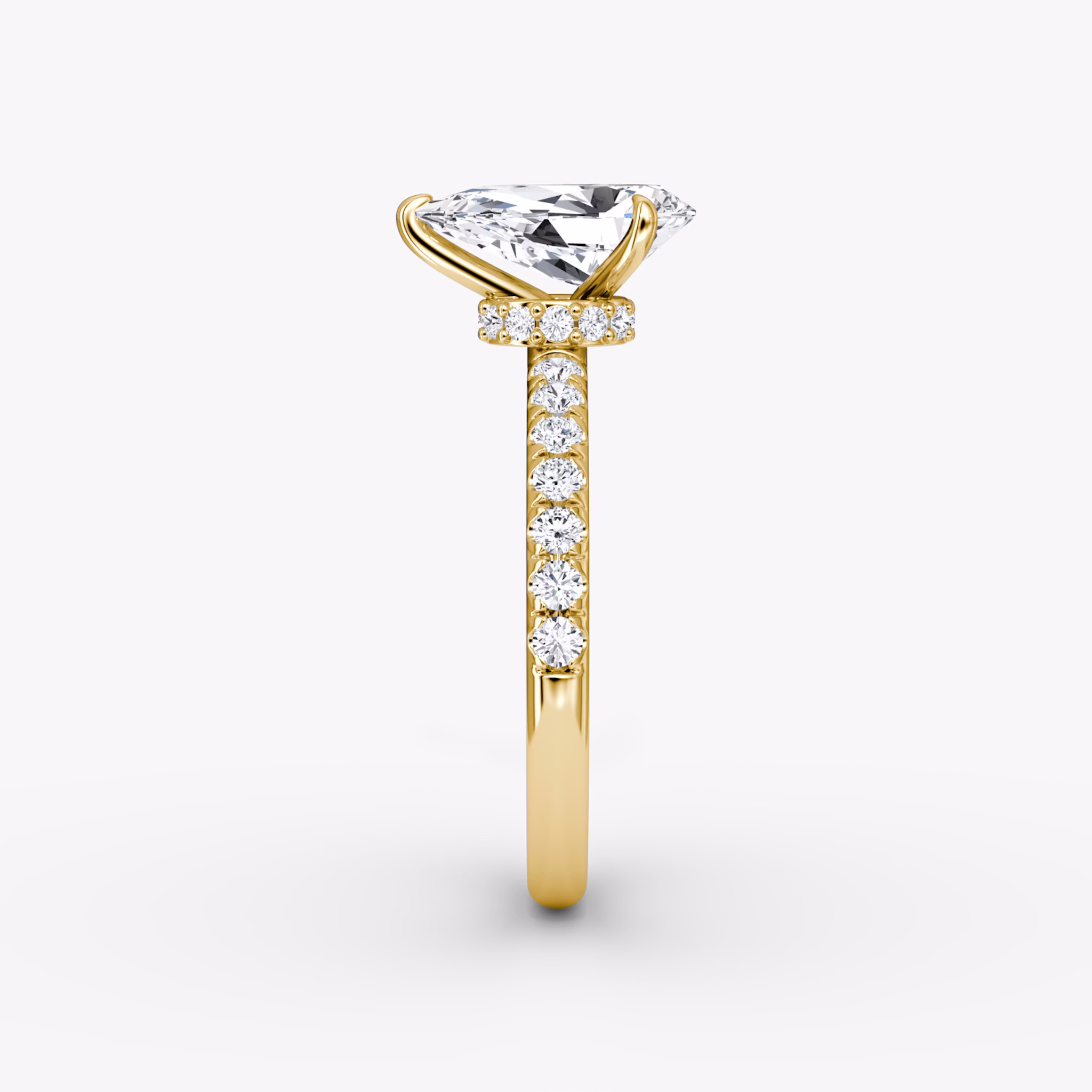 The Veiled Halo | Pear | 18k | Yellow Gold | bandAccent: Pavé | diamondOrientation: vertical | caratWeight: other