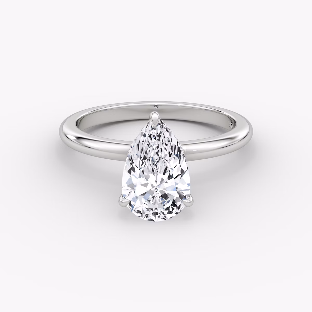 The Veiled Halo | Pear | Platinum | bandAccent: Plain | diamondOrientation: vertical | caratWeight: other