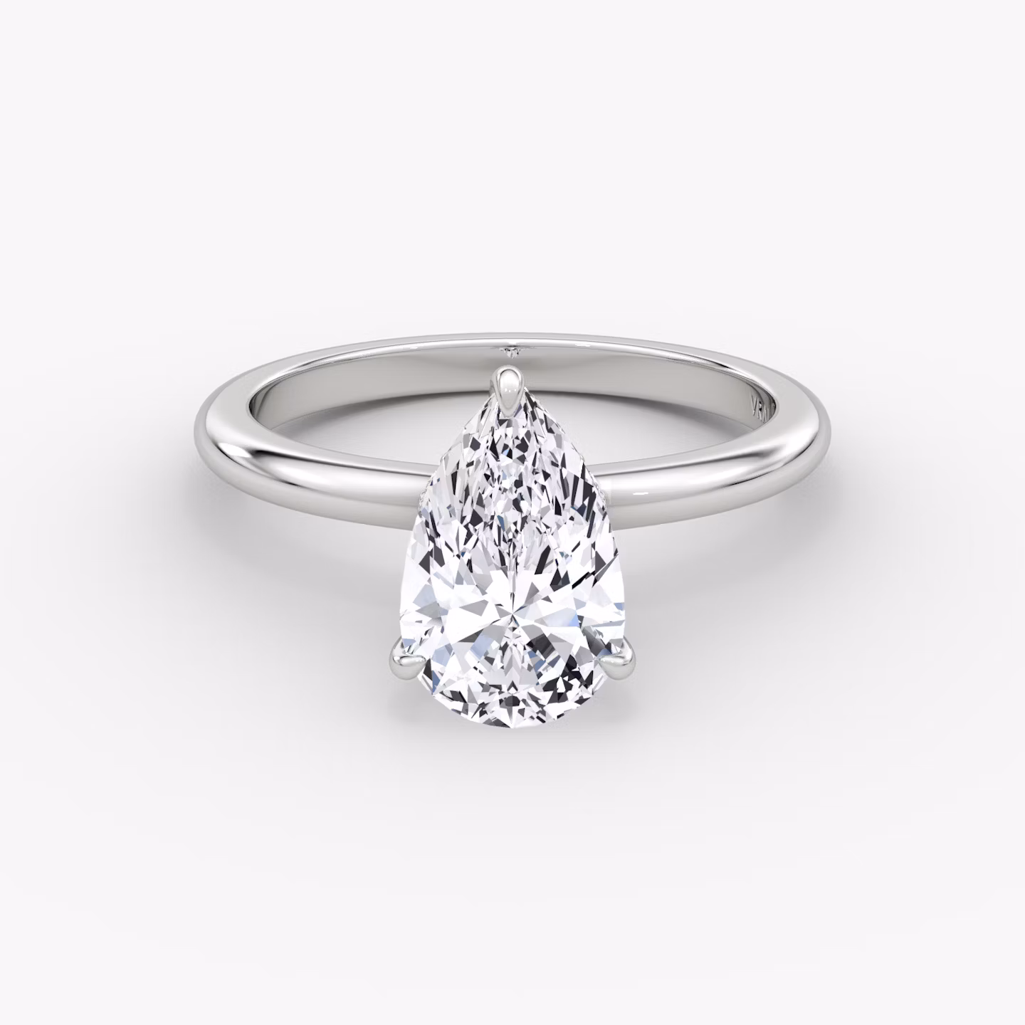 The Veiled Halo | Pear | Platinum | bandAccent: Plain | diamondOrientation: vertical | caratWeight: other