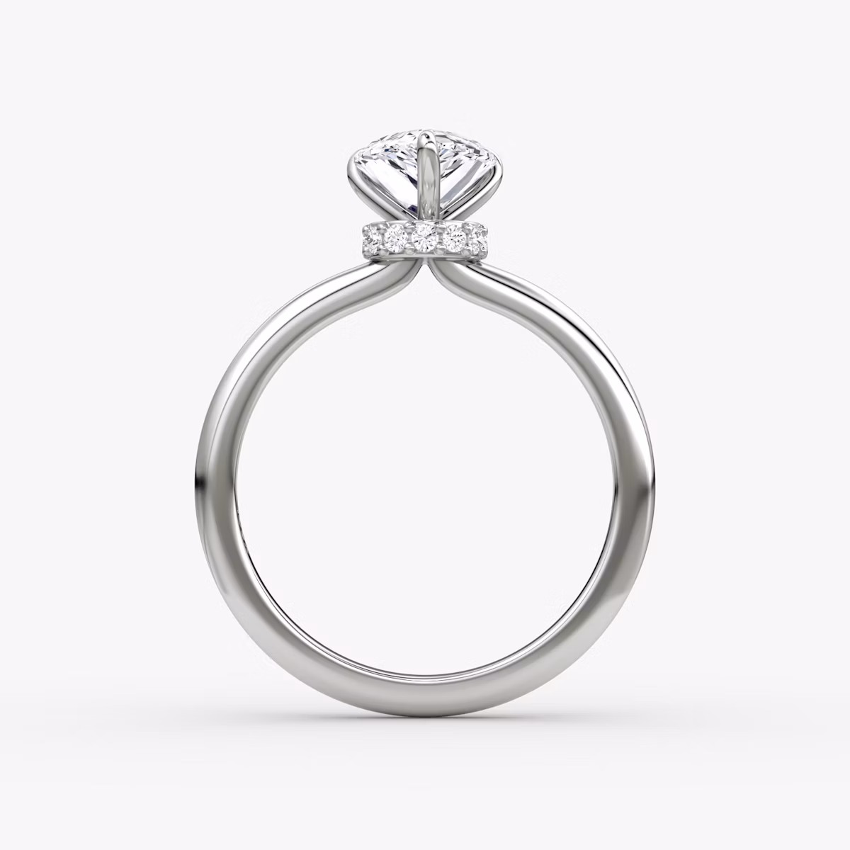 The Veiled Halo | Pear | Platinum | bandAccent: Plain | diamondOrientation: vertical | caratWeight: other