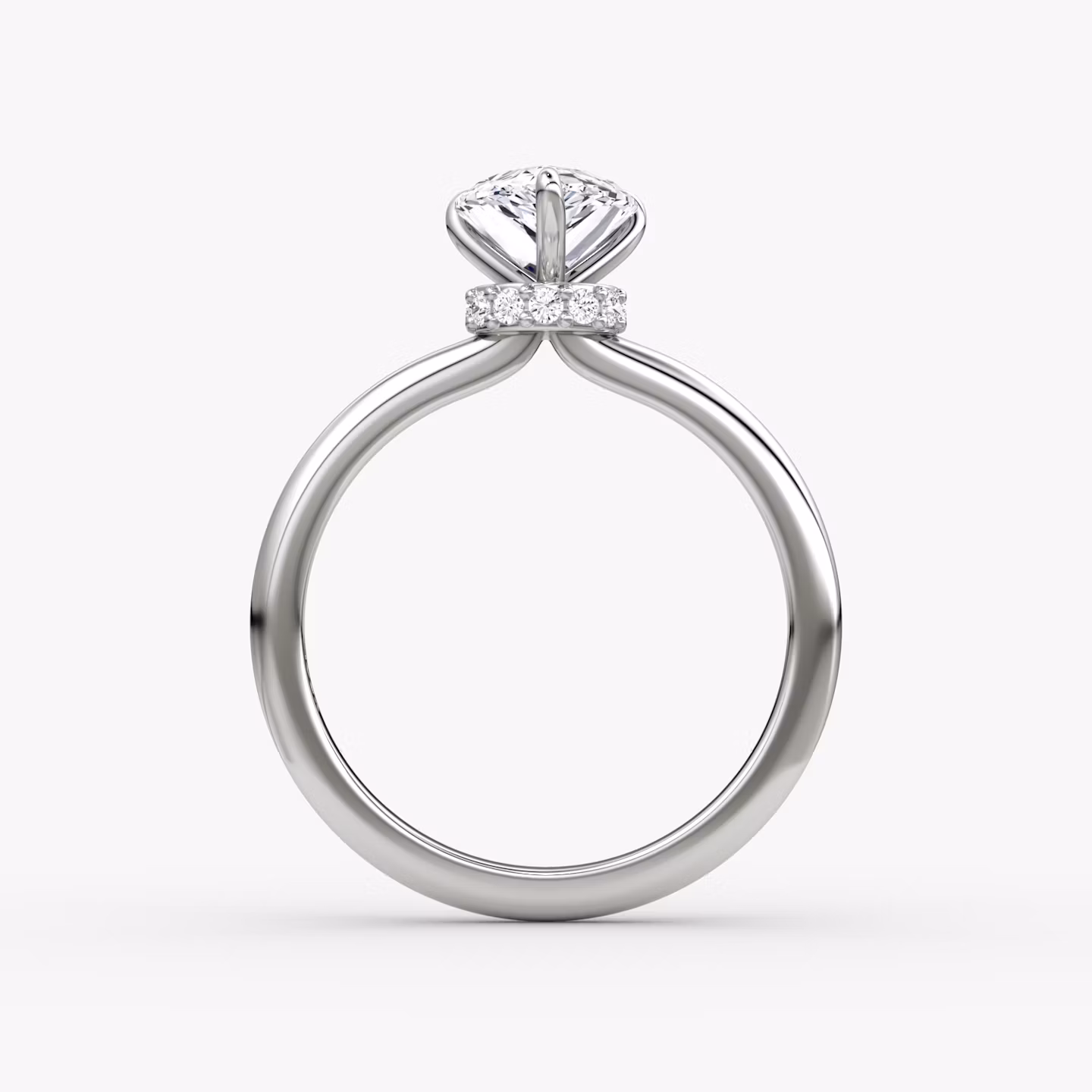 The Veiled Halo | Pear | Platinum | bandAccent: Plain | diamondOrientation: vertical | caratWeight: other