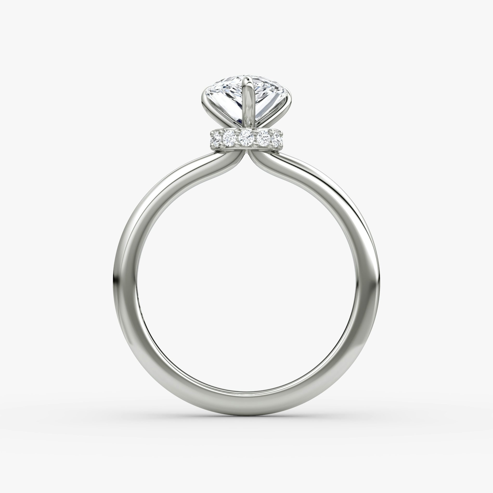 The Veiled Halo | Pear | 18k | White Gold | bandAccent: Plain | diamondOrientation: vertical | caratWeight: other