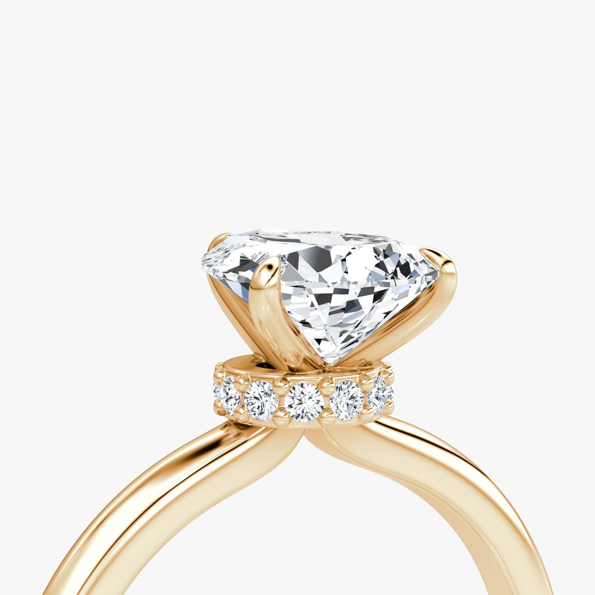 The Veiled Halo | Pear | 14k | Rose Gold | bandAccent: Plain | diamondOrientation: vertical | caratWeight: other