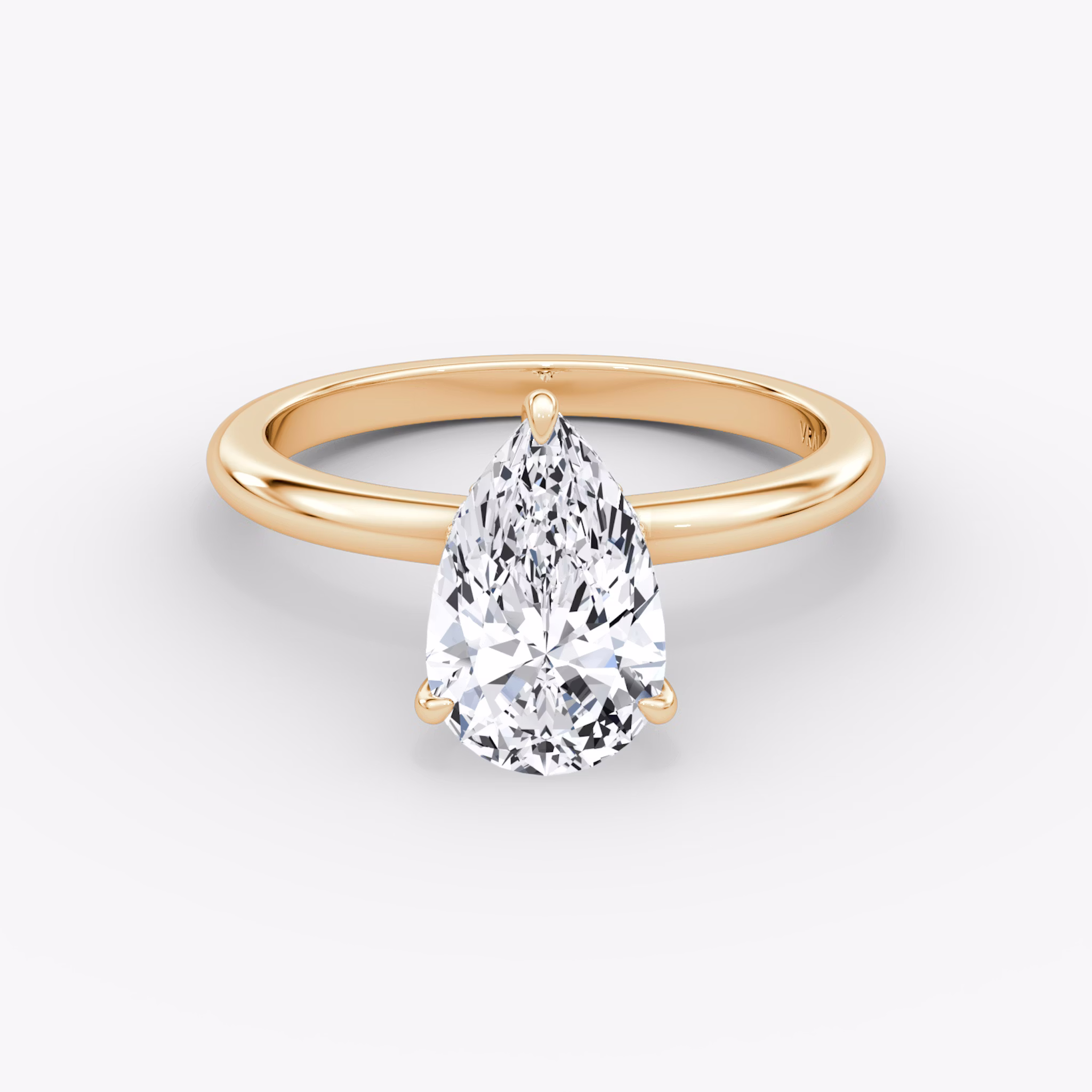 The Veiled Halo | Pear | 14k | Rose Gold | bandAccent: Plain | diamondOrientation: vertical | caratWeight: other