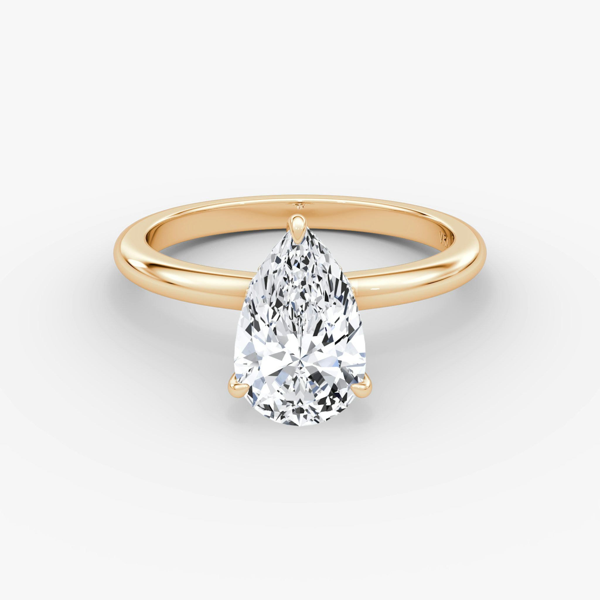 The Veiled Halo | Pear | 14k | Rose Gold | bandAccent: Plain | diamondOrientation: vertical | caratWeight: other