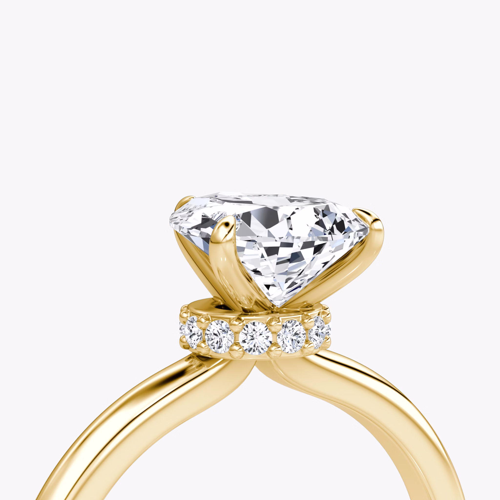 The Veiled Halo | Pear | 18k | Yellow Gold | bandAccent: Plain | diamondOrientation: vertical | caratWeight: other