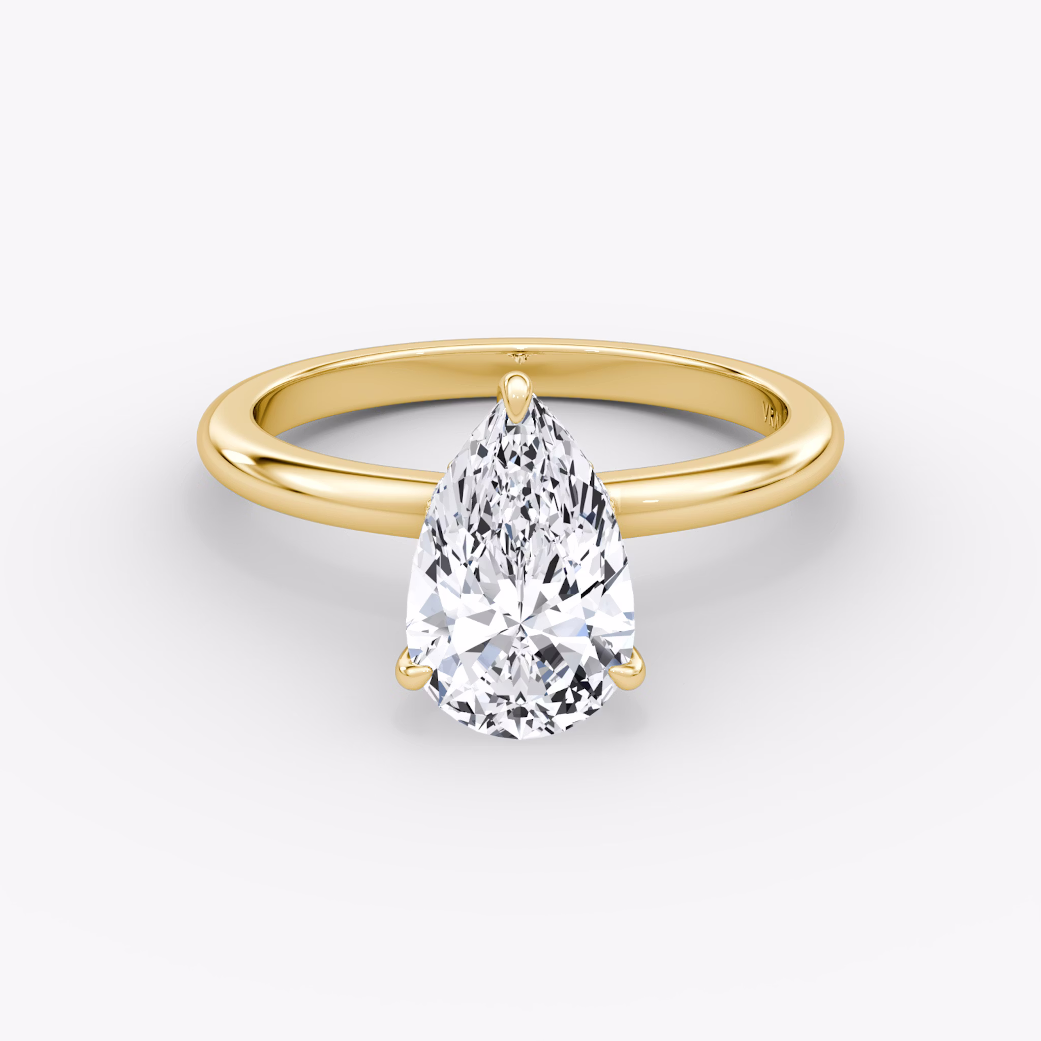The Veiled Halo | Pear | 18k | Yellow Gold | bandAccent: Plain | diamondOrientation: vertical | caratWeight: other