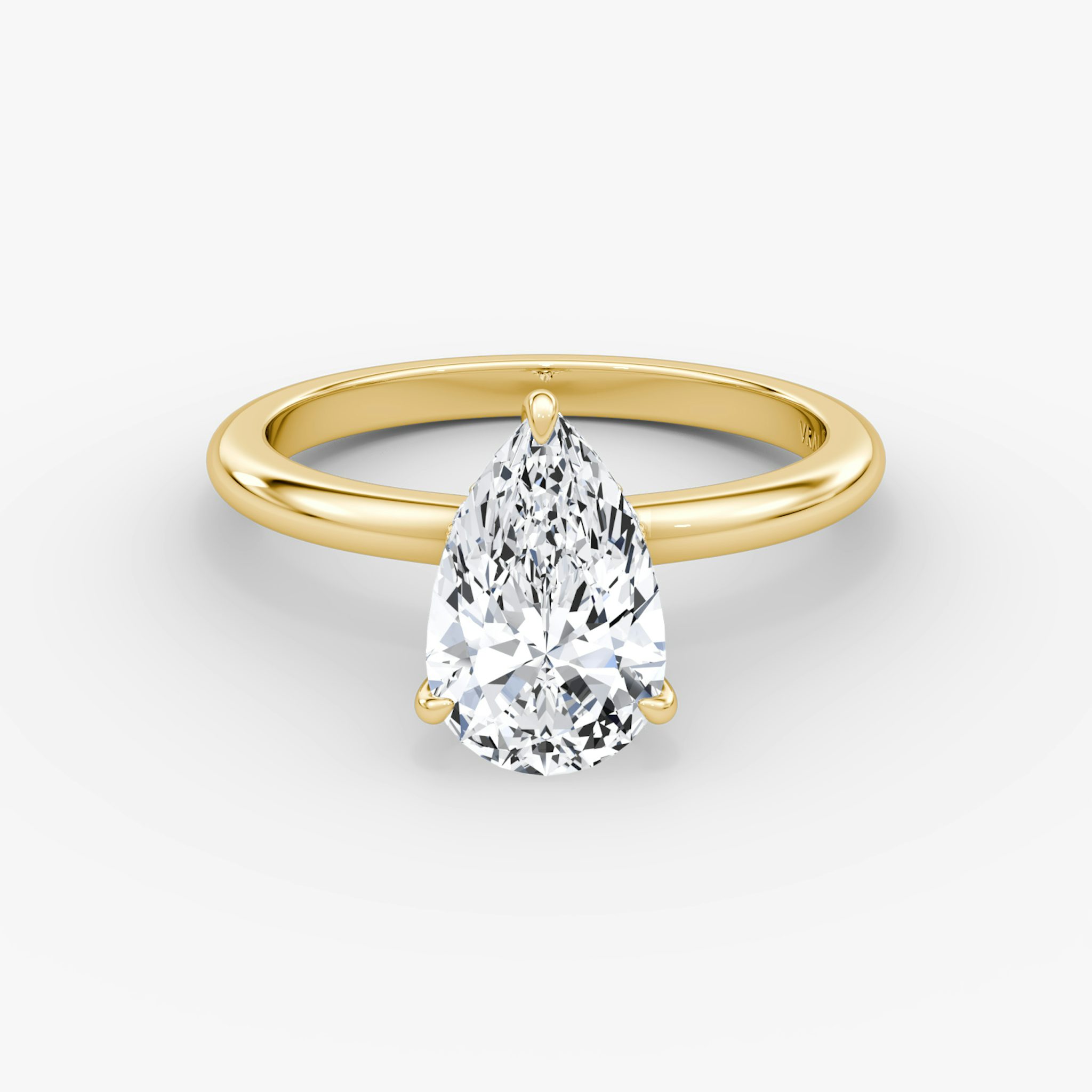 The Veiled Halo | Pear | 18k | Yellow Gold | bandAccent: Plain | diamondOrientation: vertical | caratWeight: other