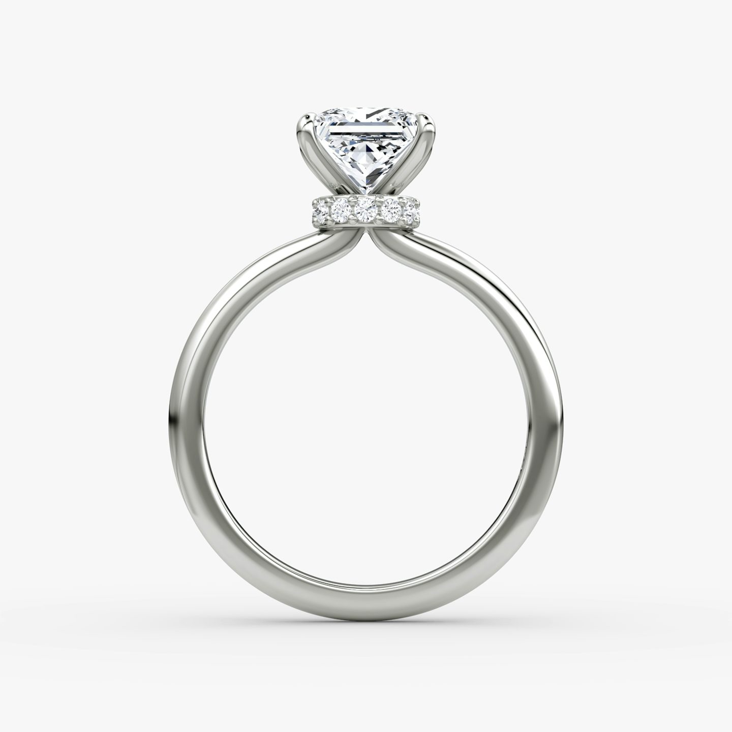 Veiled Halo | Princess | 18k | Weißgold | bandAccent: Ohne Pavé-Besatz | diamondOrientation: vertical | caratWeight: other