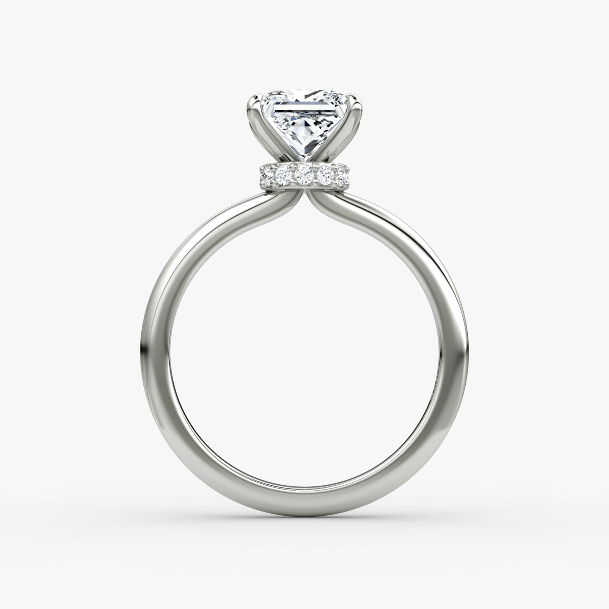 The Veiled Halo | Princess | 18k | White Gold | bandAccent: Plain | diamondOrientation: vertical | caratWeight: other