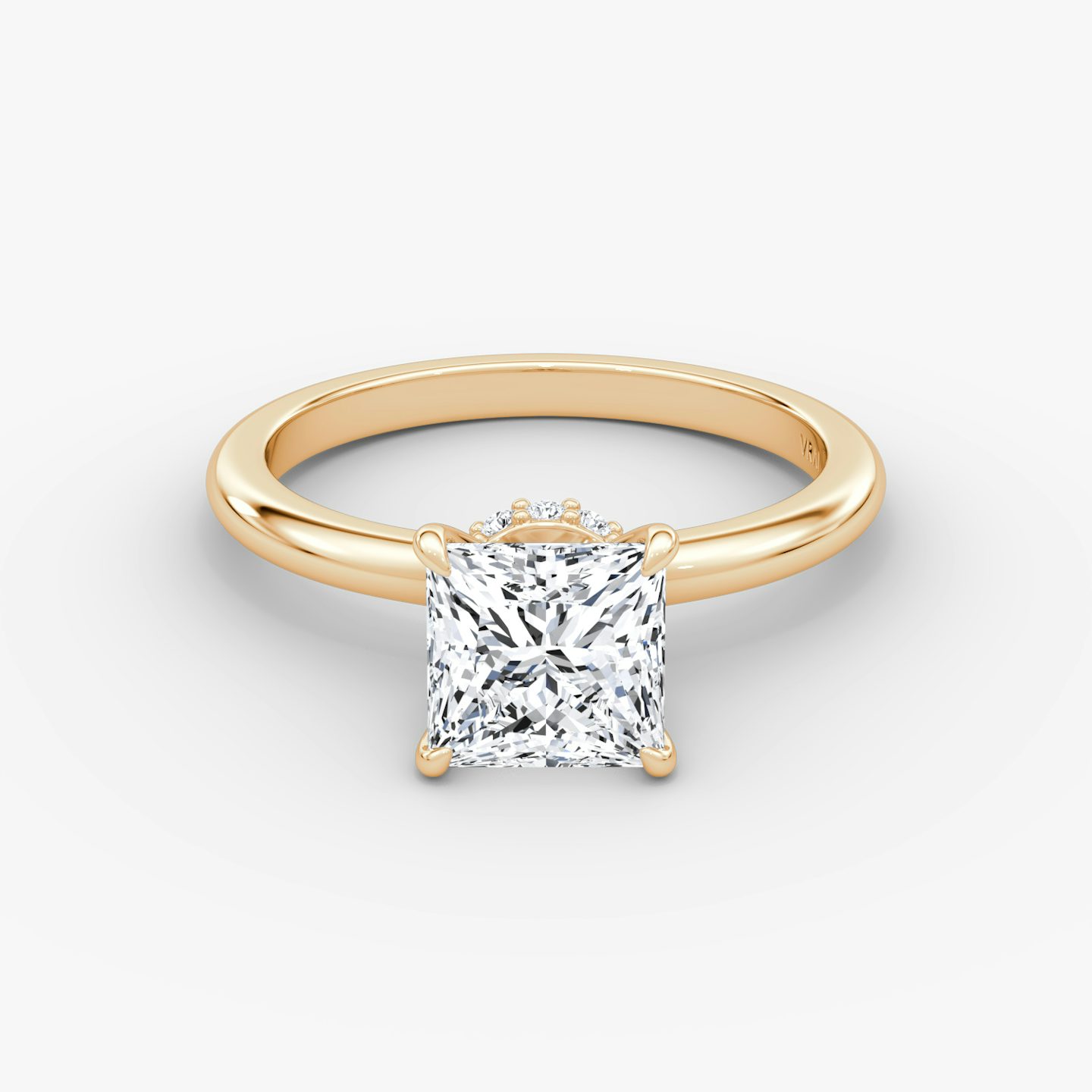 The Veiled Halo | Princess | 14k | Rose Gold | bandAccent: Plain | diamondOrientation: vertical | caratWeight: other