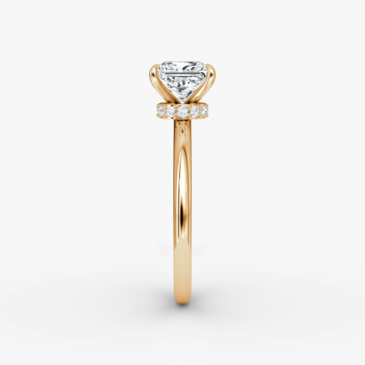 The Veiled Halo | Princess | 14k | Rose Gold | bandAccent: Plain | diamondOrientation: vertical | caratWeight: other