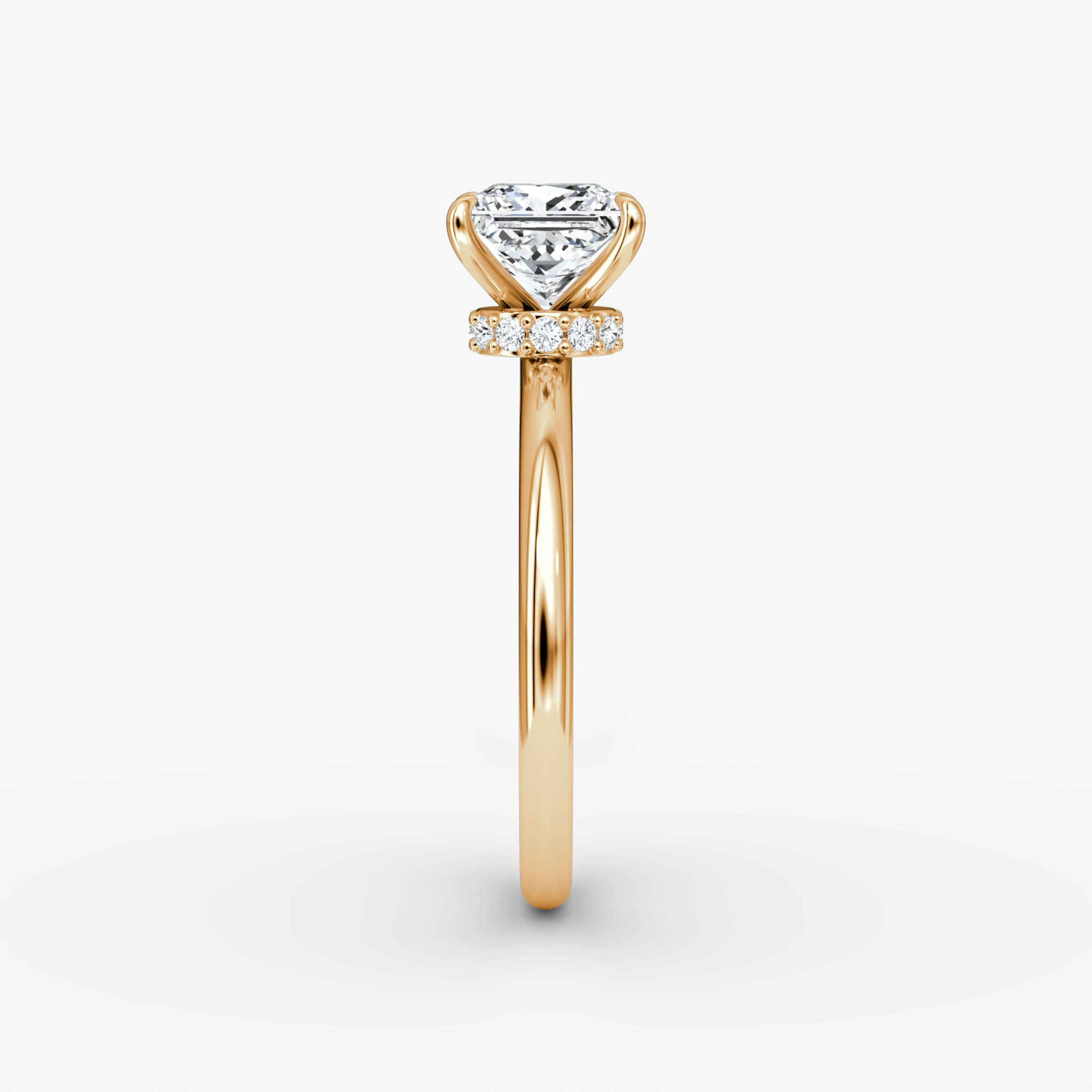 The Veiled Halo | Princess | 14k | Rose Gold | bandAccent: Plain | diamondOrientation: vertical | caratWeight: other