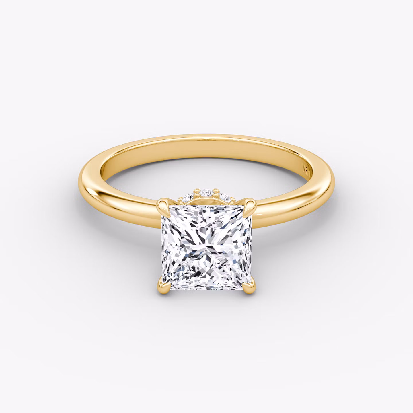 Veiled Halo | Princess | 18k | Gelbgold | bandAccent: Ohne Pavé-Besatz | diamondOrientation: vertical | caratWeight: other