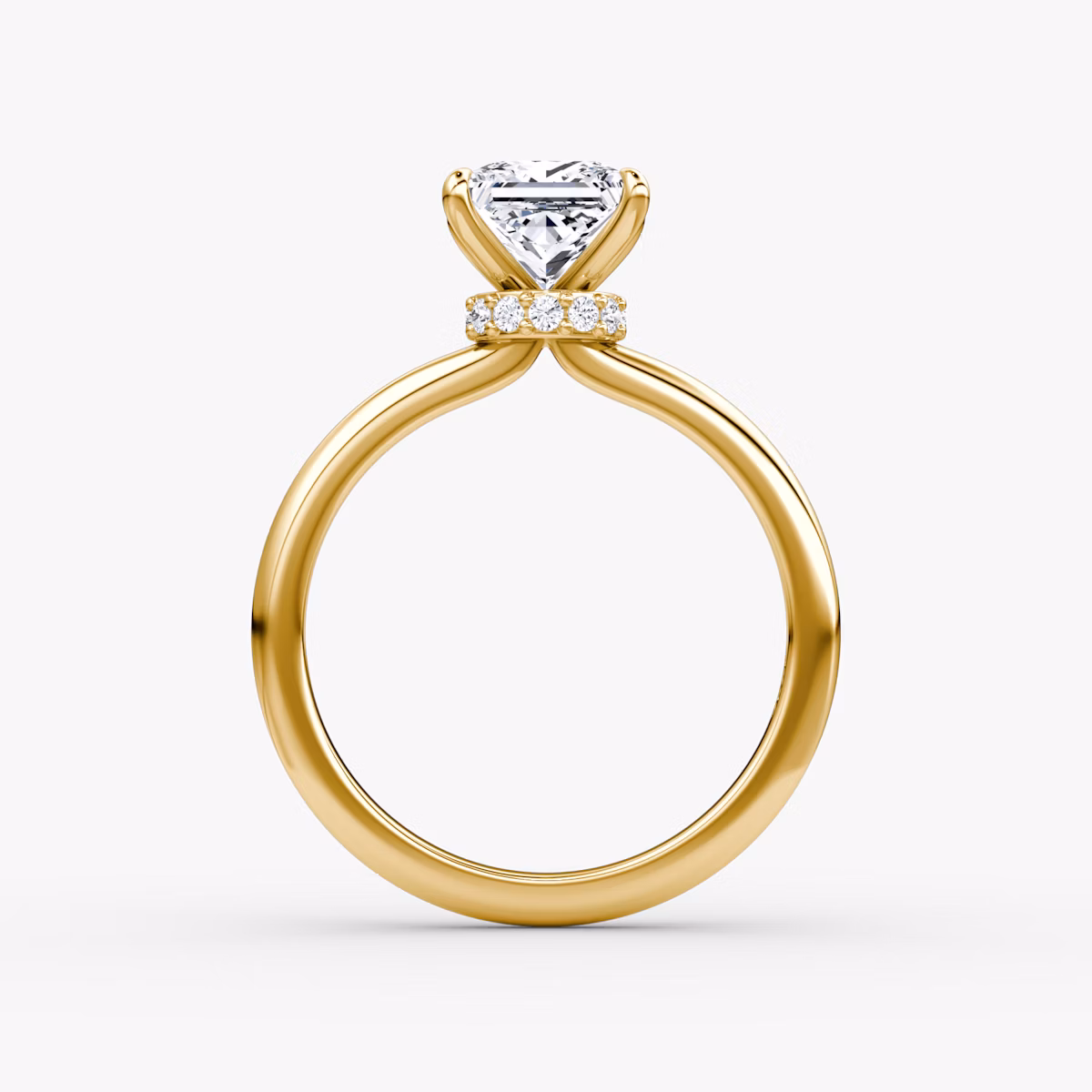 The Veiled Halo | Princess | 18k | Yellow Gold | bandAccent: Plain | diamondOrientation: vertical | caratWeight: other