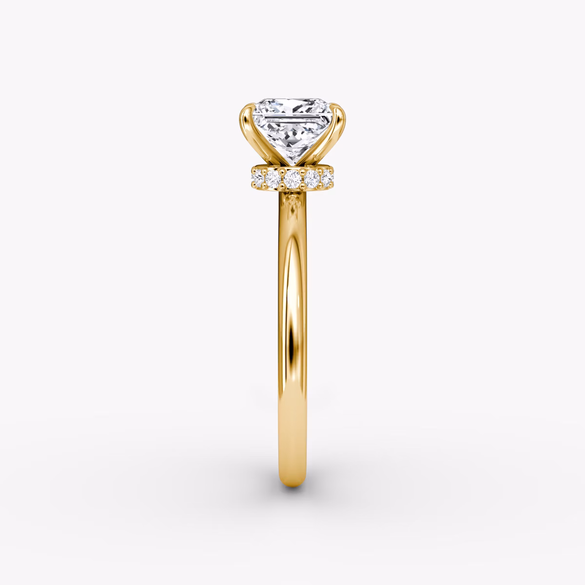 The Veiled Halo | Princess | 18k | Yellow Gold | bandAccent: Plain | diamondOrientation: vertical | caratWeight: other