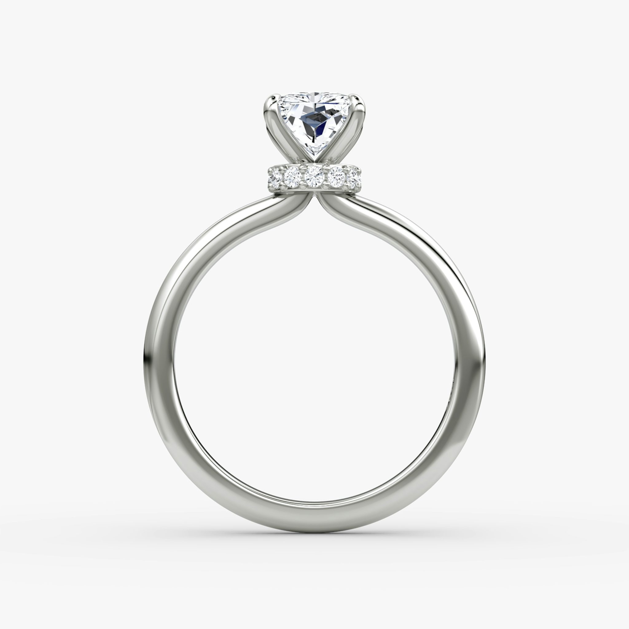 The Veiled Halo | Radiant | Platinum | bandAccent: Plain | diamondOrientation: vertical | caratWeight: other