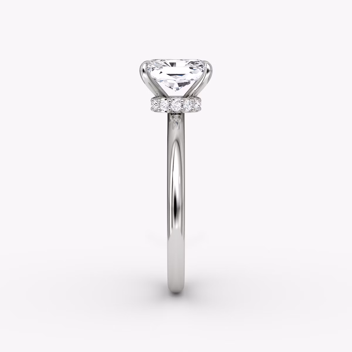 The Veiled Halo | Radiant | Platinum | bandAccent: Plain | diamondOrientation: vertical | caratWeight: other