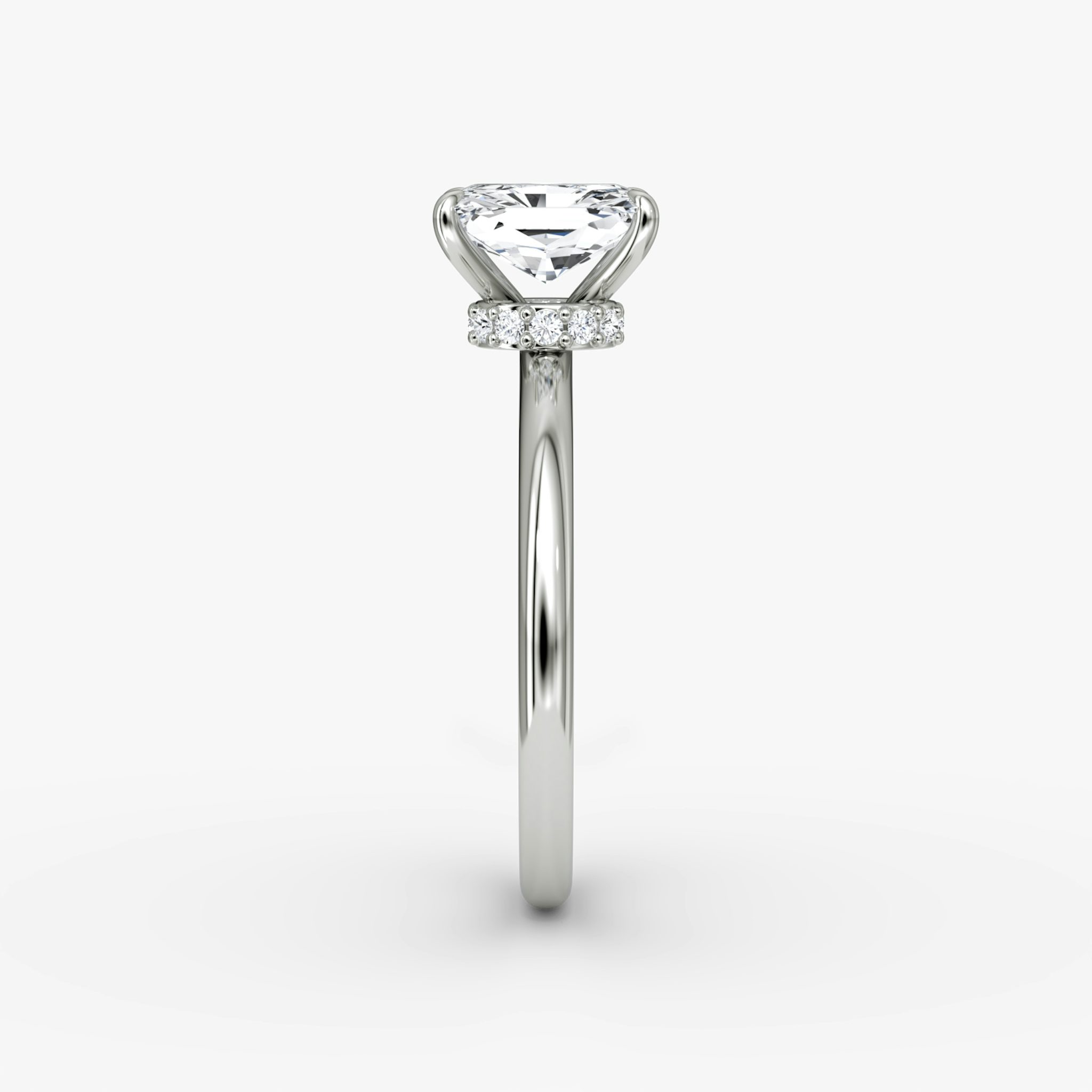 The Veiled Halo | Radiant | Platinum | bandAccent: Plain | diamondOrientation: vertical | caratWeight: other