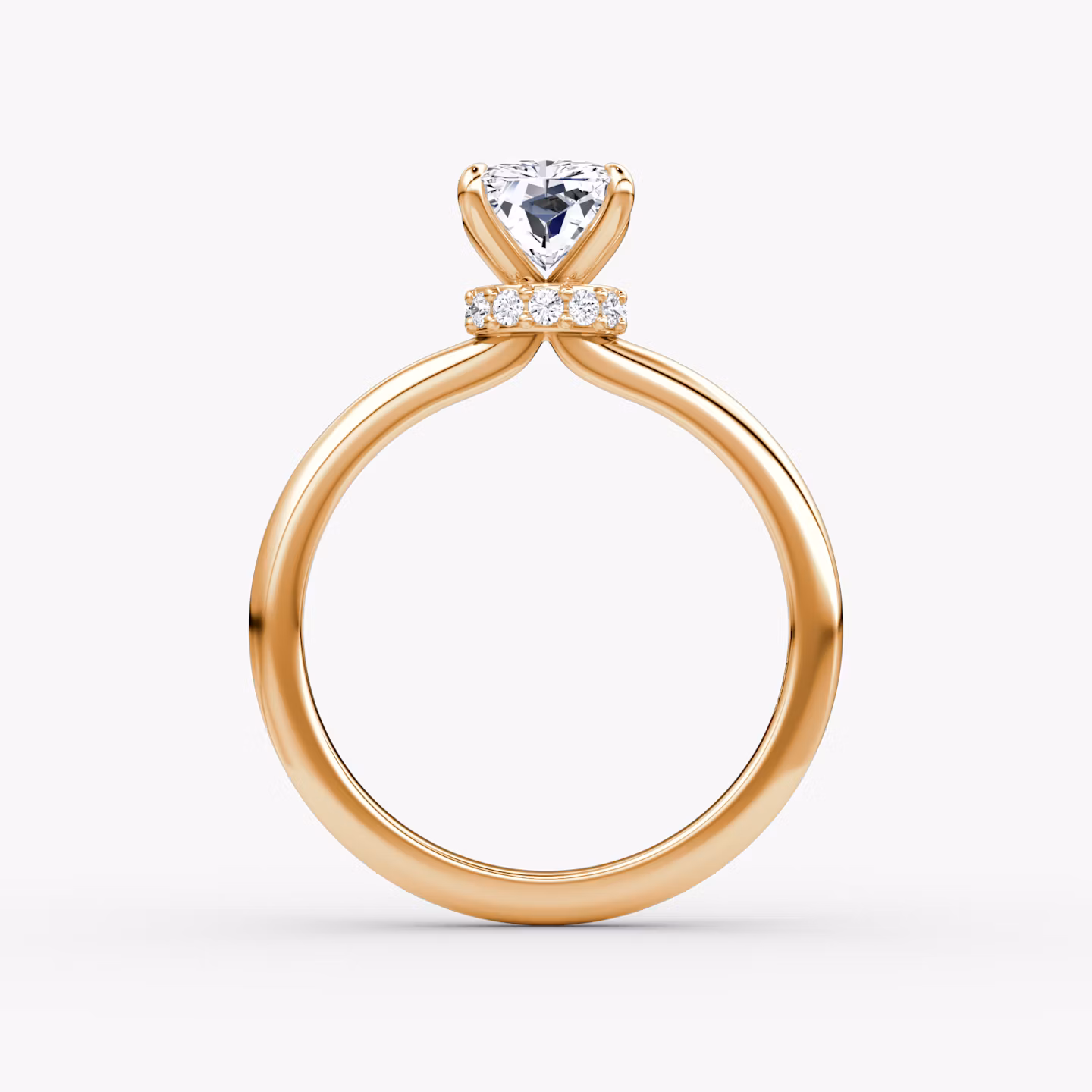 The Veiled Halo | Radiant | 14k | Rose Gold | bandAccent: Plain | diamondOrientation: vertical | caratWeight: other