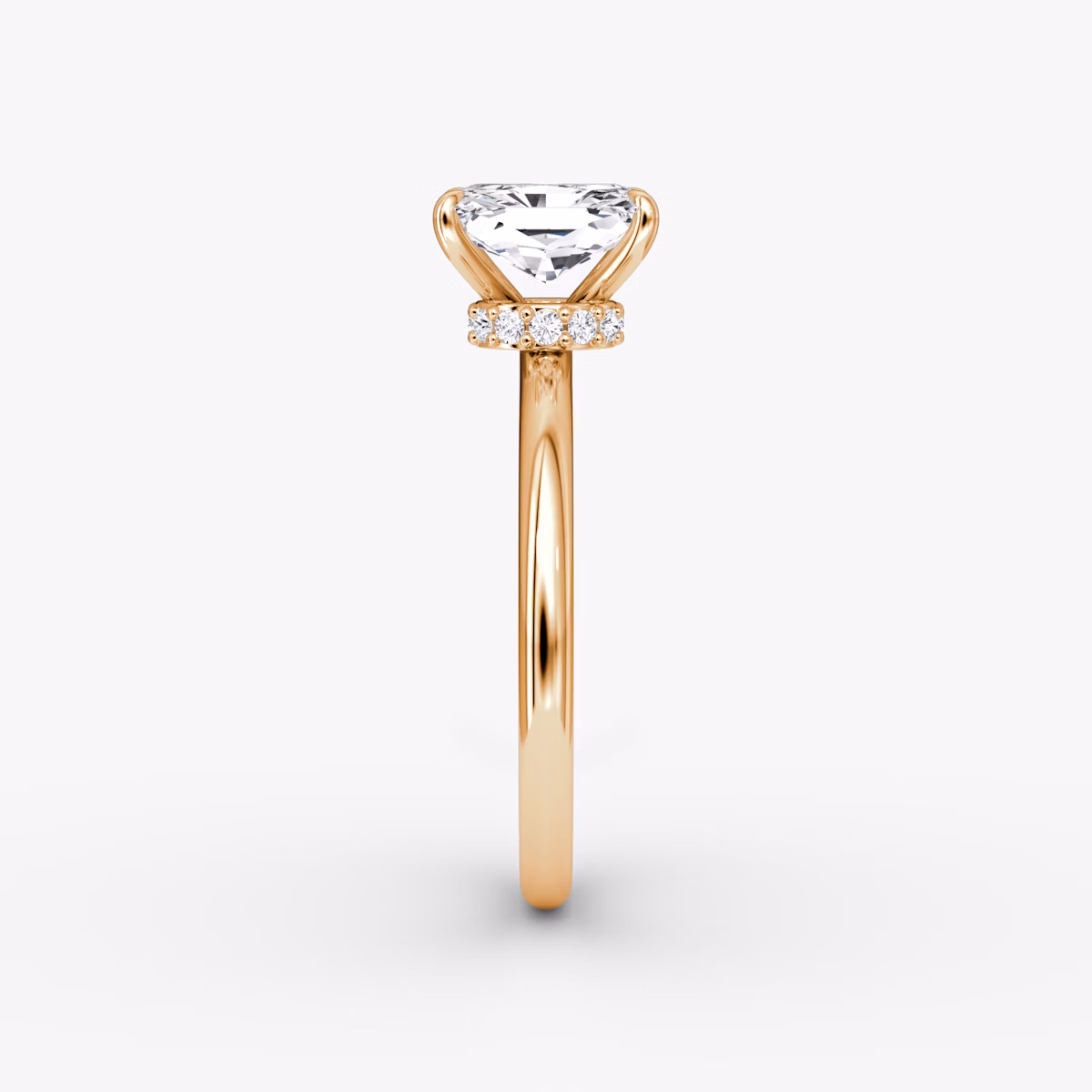 Veiled Halo | Radiant | 14k | Roségold | bandAccent: Ohne Pavé-Besatz | diamondOrientation: vertical | caratWeight: other