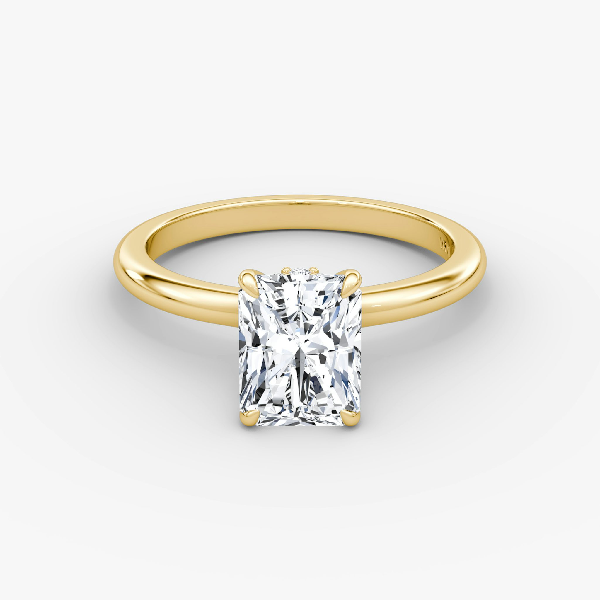The Veiled Halo | Radiant | 18k | Yellow Gold | bandAccent: Plain | diamondOrientation: vertical | caratWeight: other