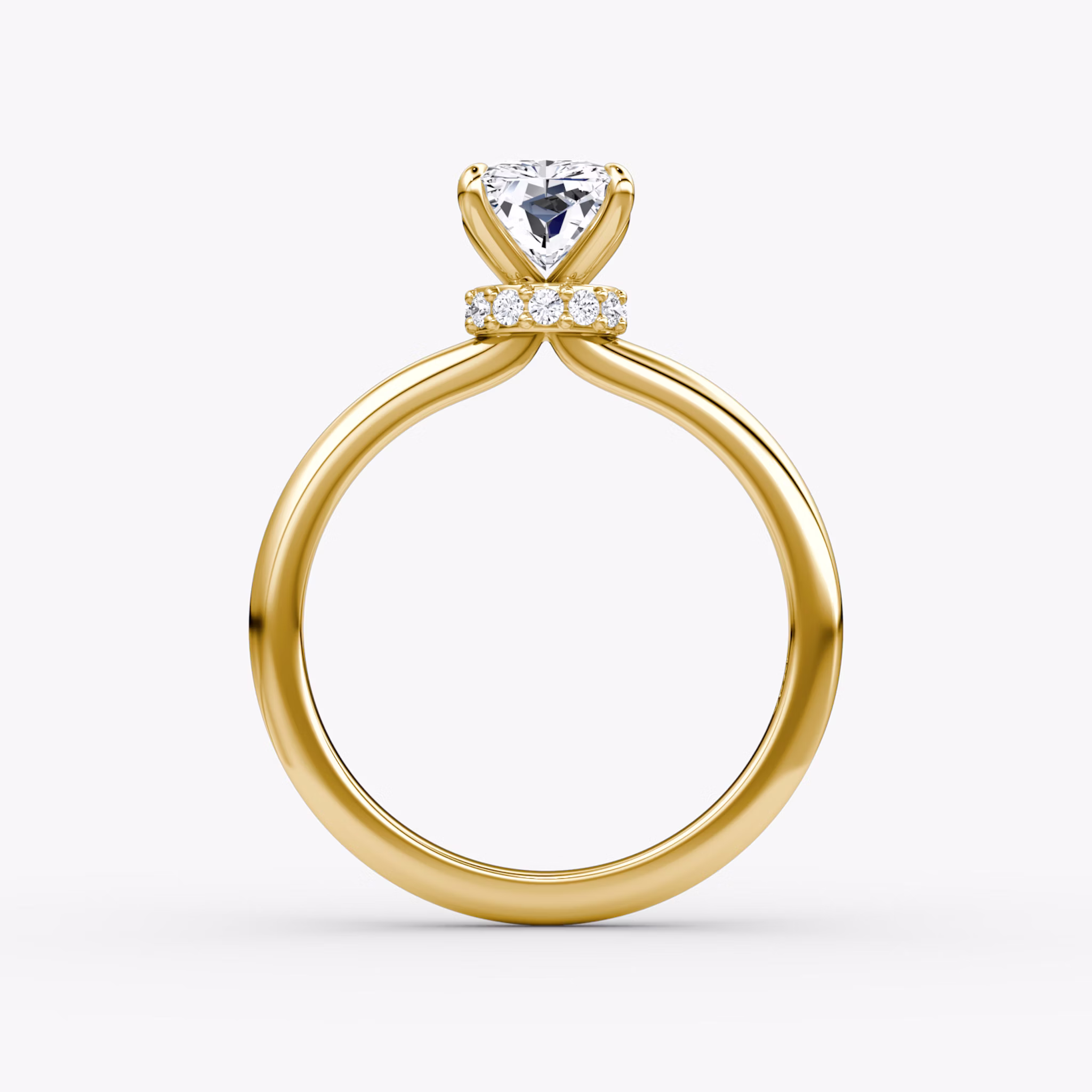 The Veiled Halo | Radiant | 18k | Yellow Gold | bandAccent: Plain | diamondOrientation: vertical | caratWeight: other
