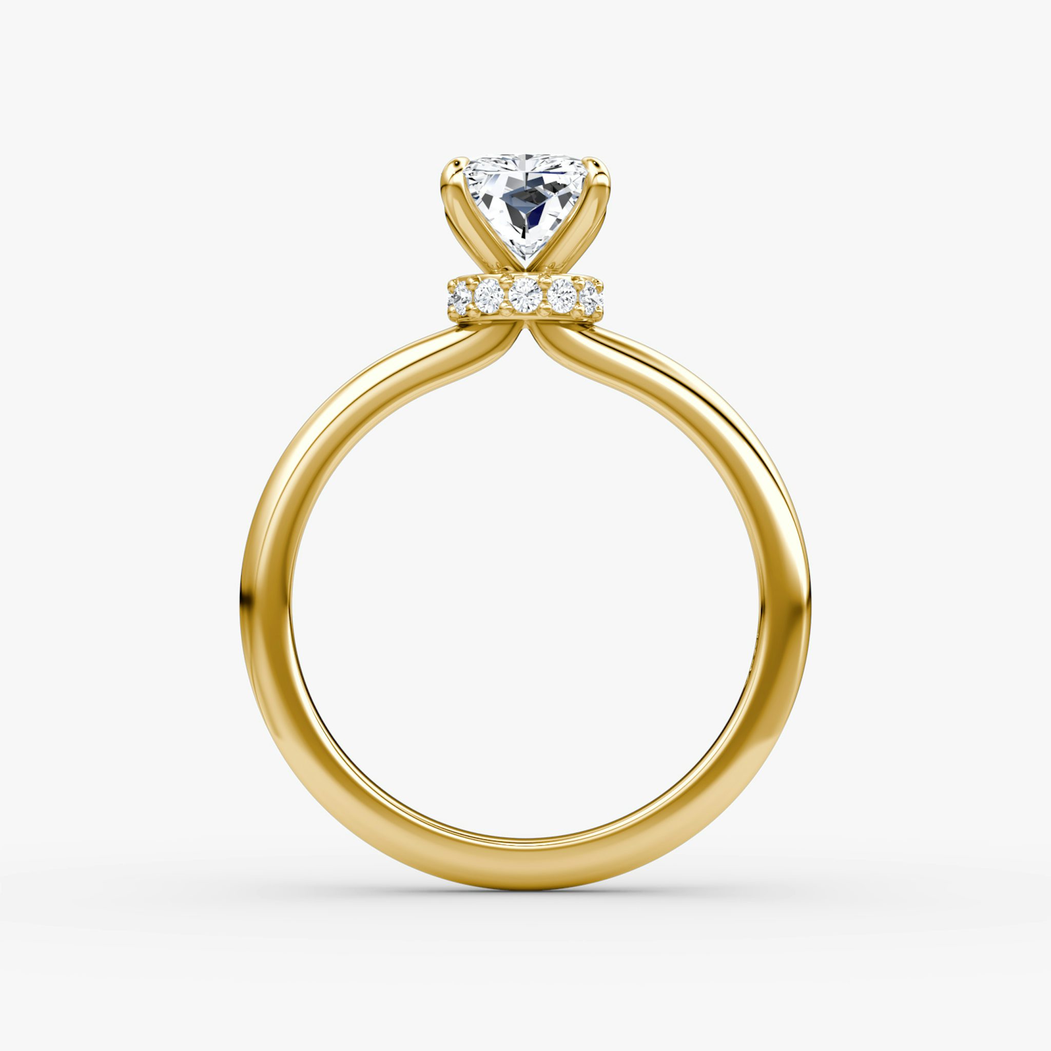 The Veiled Halo | Radiant | 18k | Yellow Gold | bandAccent: Plain | diamondOrientation: vertical | caratWeight: other