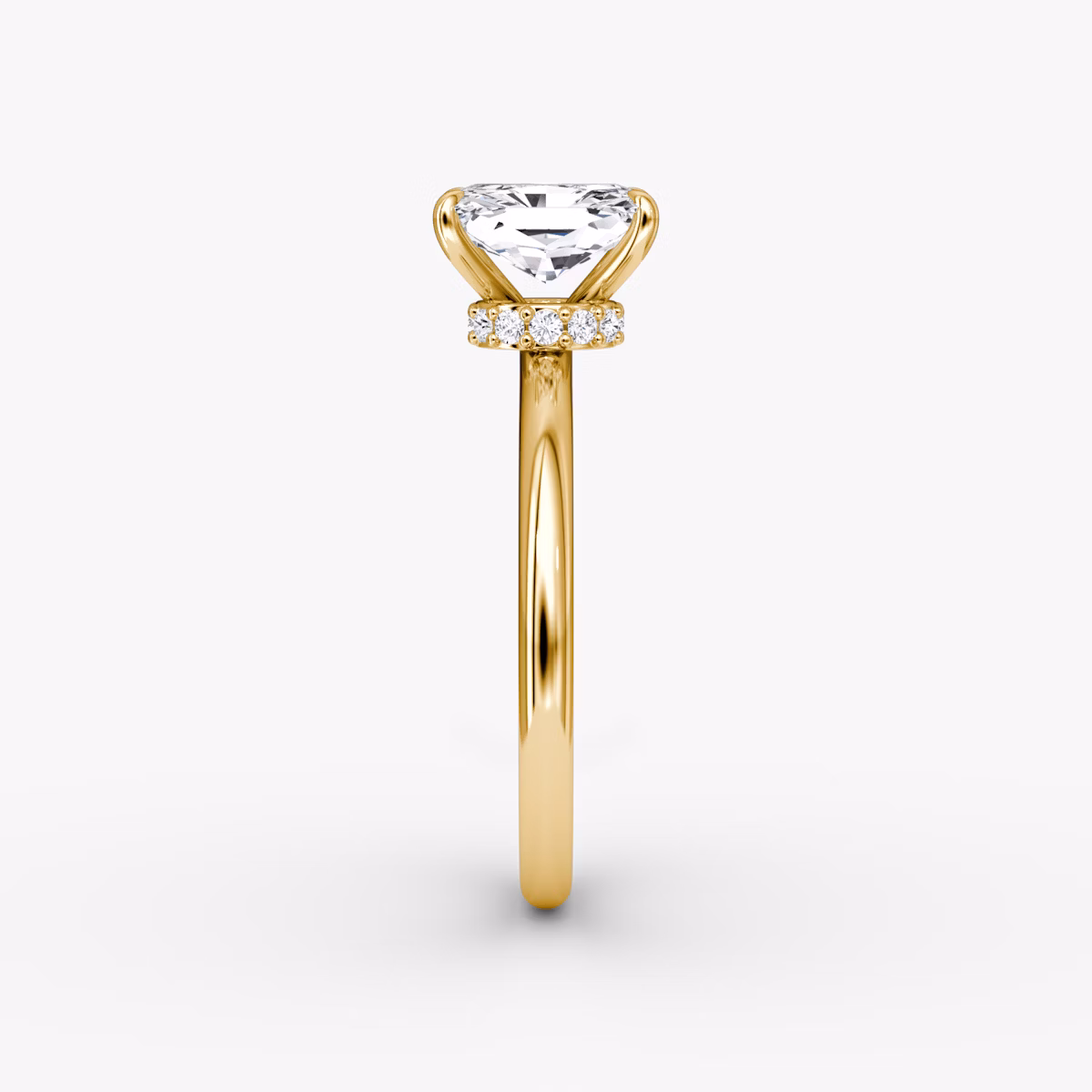The Veiled Halo | Radiant | 18k | Yellow Gold | bandAccent: Plain | diamondOrientation: vertical | caratWeight: other