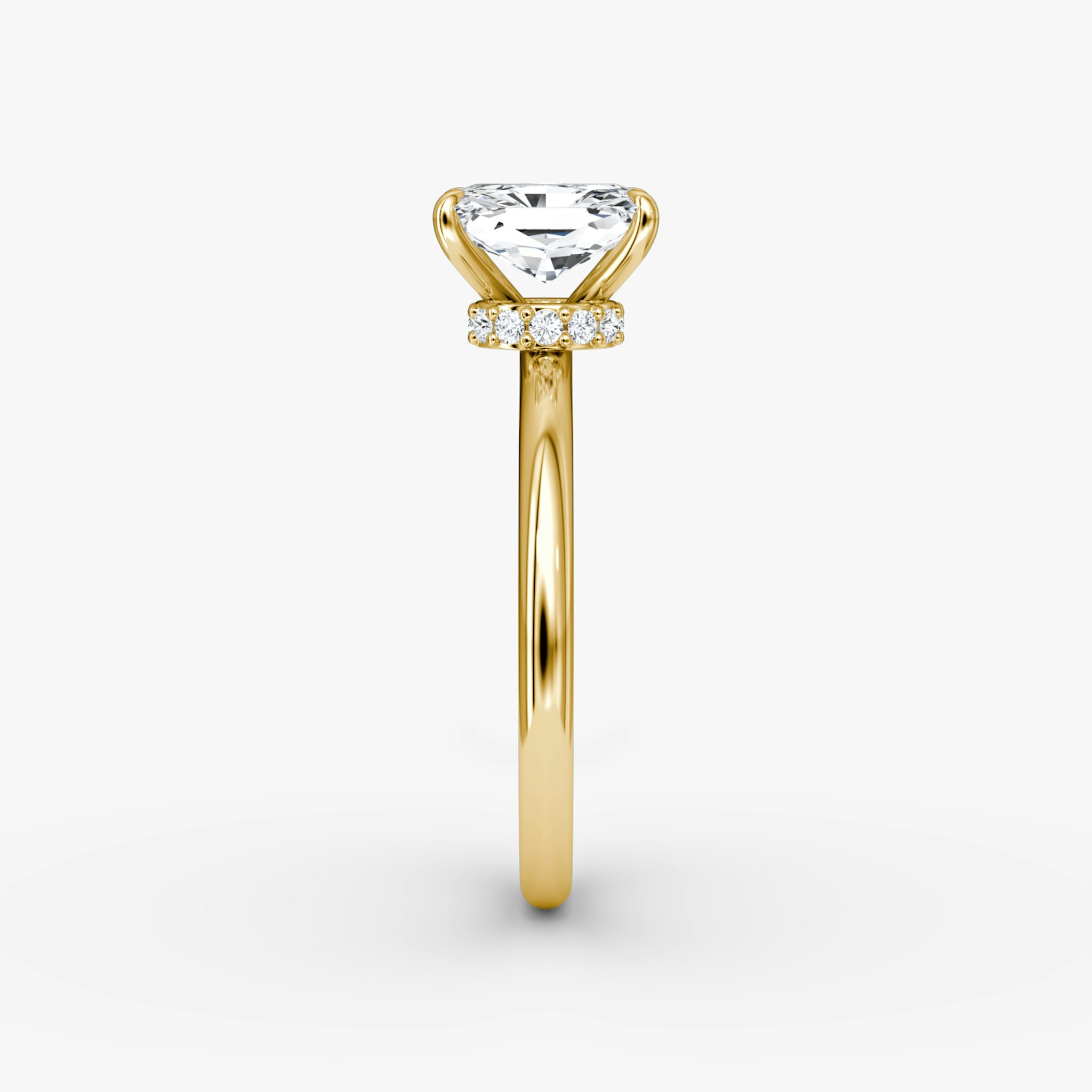 The Veiled Halo | Radiant | 18k | Yellow Gold | bandAccent: Plain | diamondOrientation: vertical | caratWeight: other