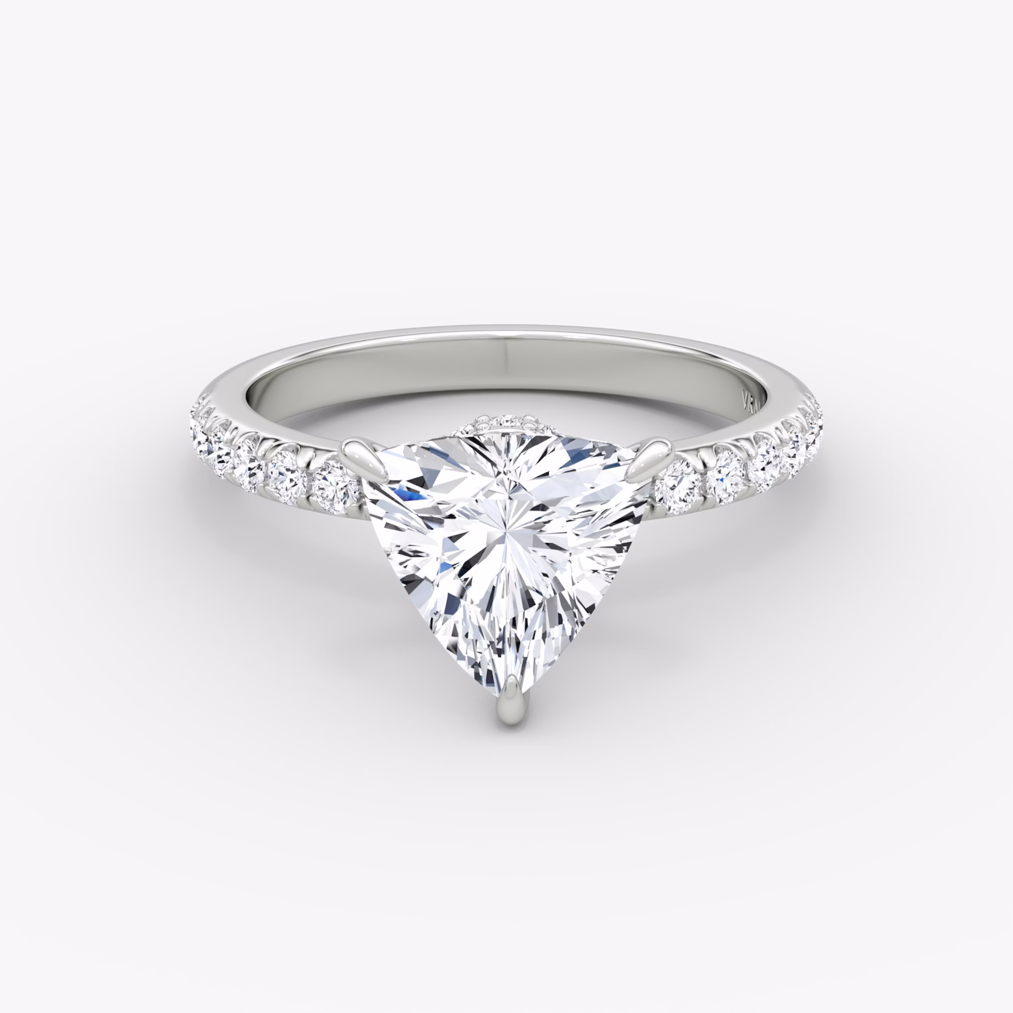 Veiled Halo | Trillant | Platin | bandAccent: Mit Pavé-Besatz | diamondOrientation: vertical | caratWeight: other