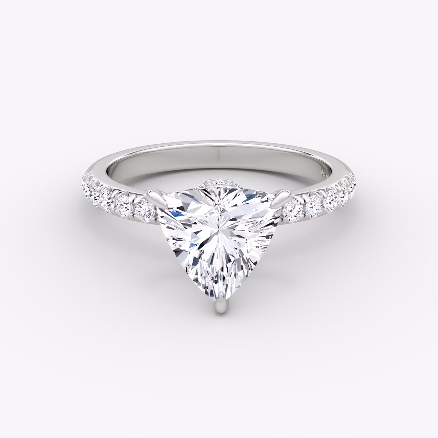The Veiled Halo | Trillion | Platinum | bandAccent: Pavé | diamondOrientation: vertical | caratWeight: other