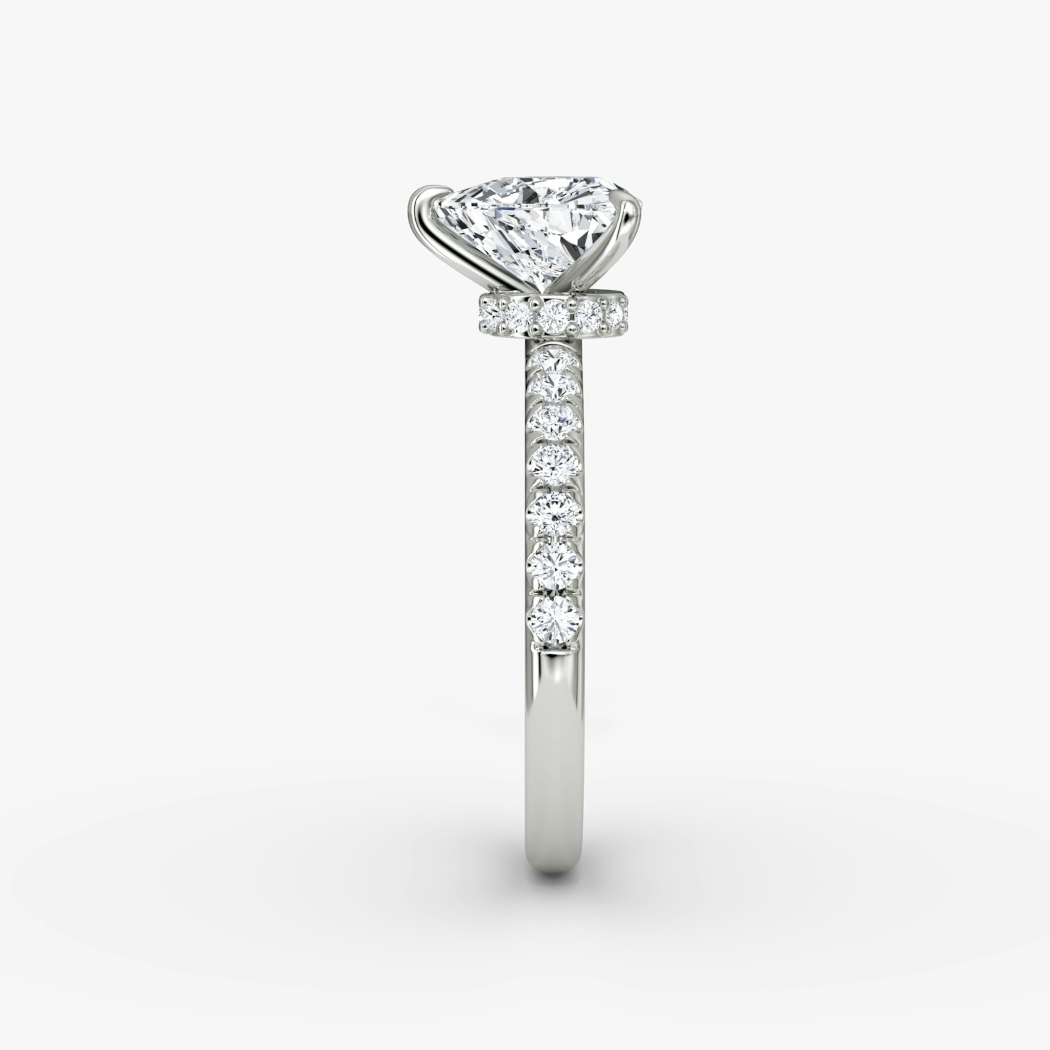 Veiled Halo | Trillant | Platin | bandAccent: Mit Pavé-Besatz | diamondOrientation: vertical | caratWeight: other