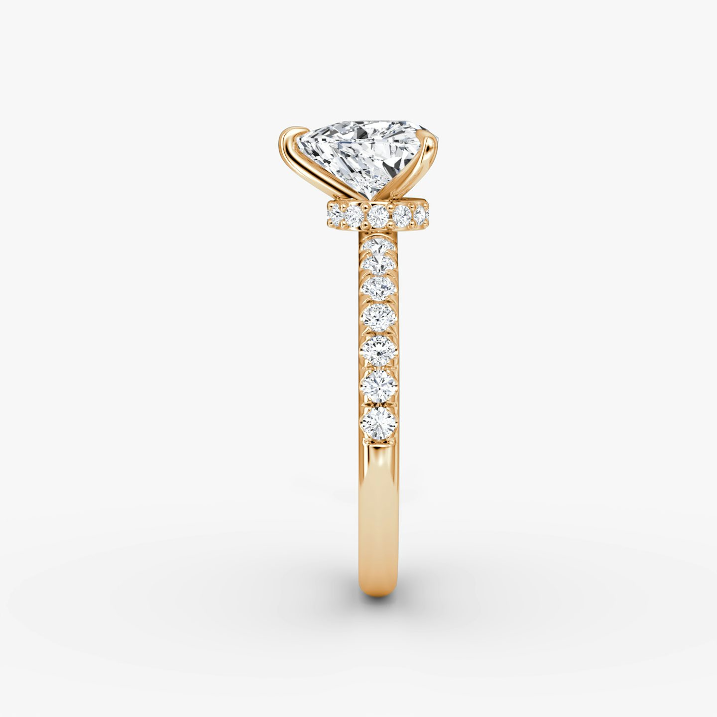 Veiled Halo | Trillant | 14k | Roségold | bandAccent: Mit Pavé-Besatz | diamondOrientation: vertical | caratWeight: other