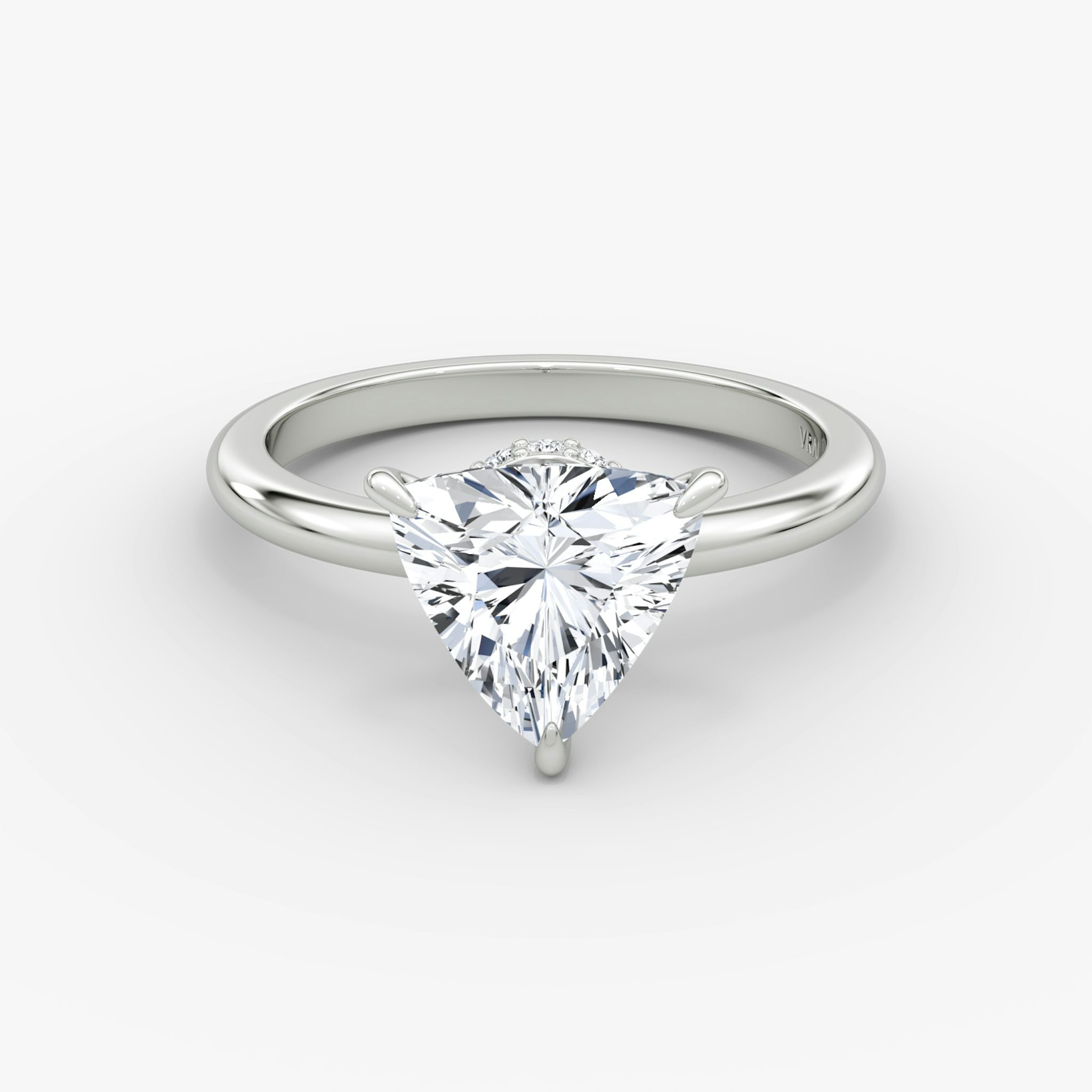 The Veiled Halo | Trillion | 18k | White Gold | bandAccent: Plain | diamondOrientation: vertical | caratWeight: other
