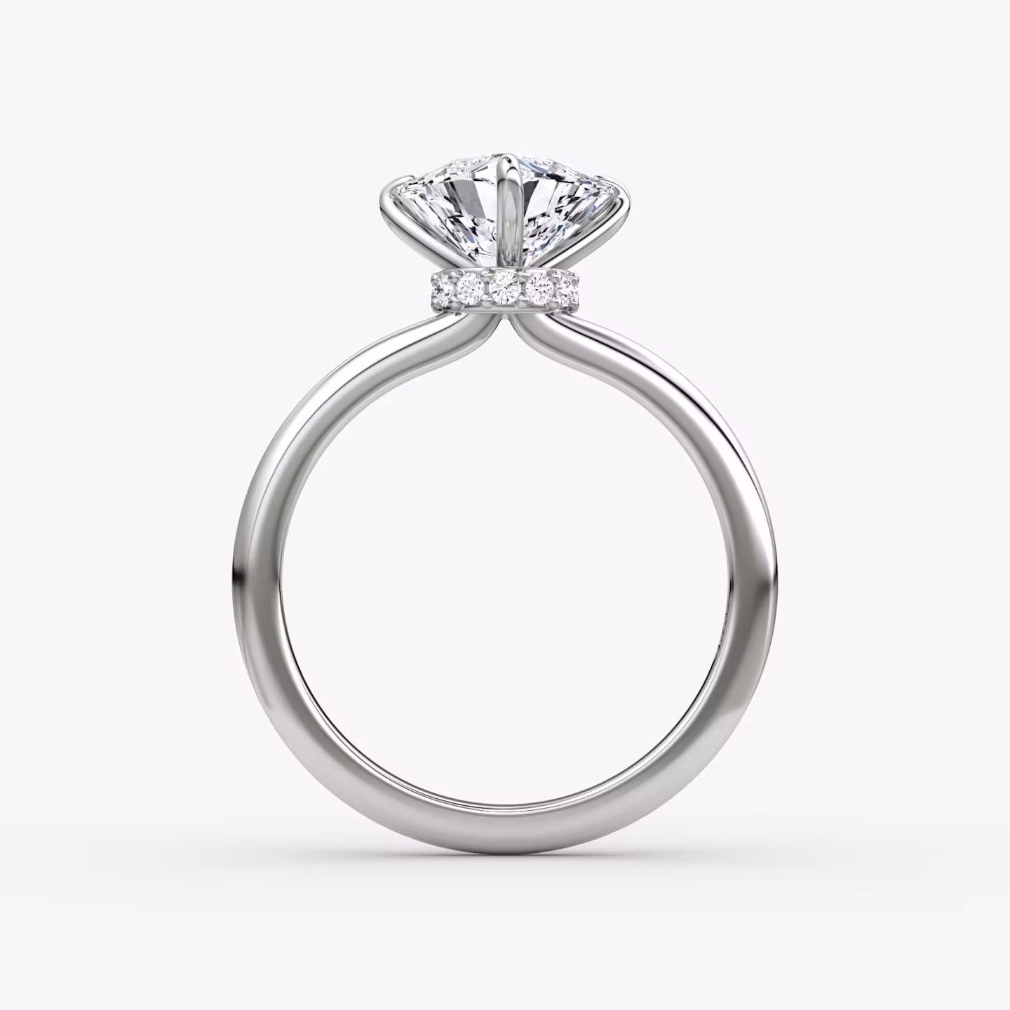 Veiled Halo | Trillant | 18k | Weißgold | bandAccent: Ohne Pavé-Besatz | diamondOrientation: vertical | caratWeight: other