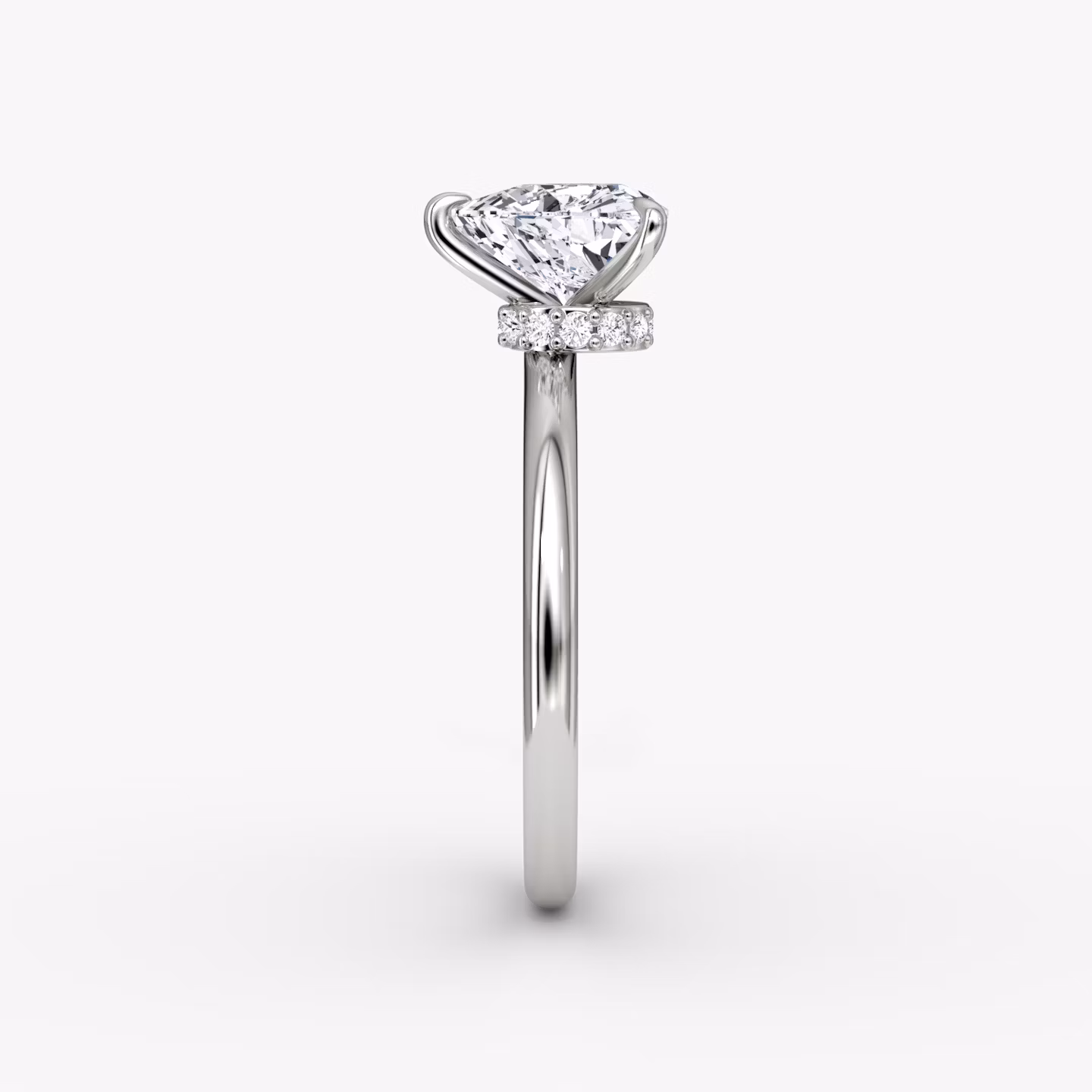 Veiled Halo | Trillant | 18k | Weißgold | bandAccent: Ohne Pavé-Besatz | diamondOrientation: vertical | caratWeight: other