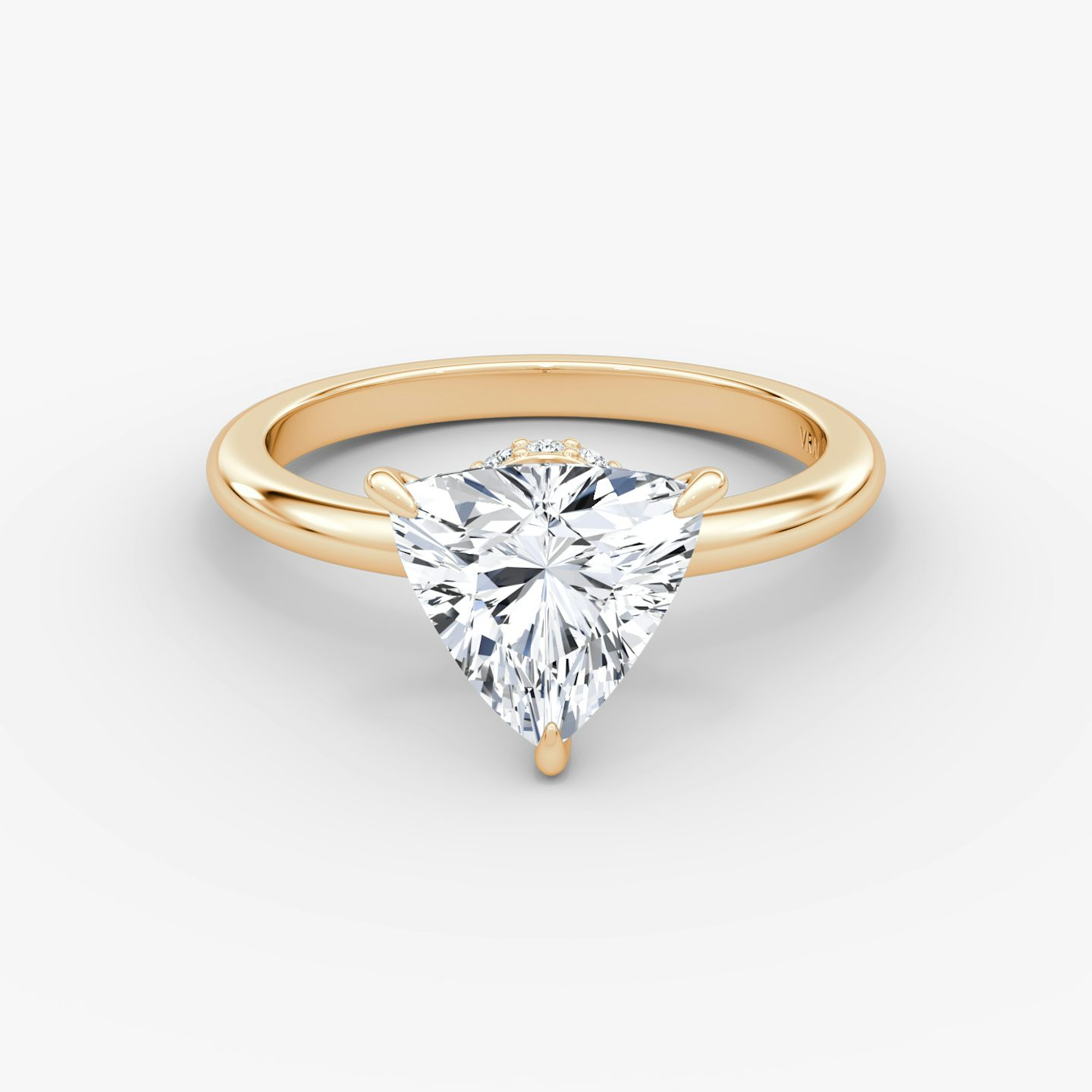 The Veiled Halo | Trillion | 14k | Rose Gold | bandAccent: Plain | diamondOrientation: vertical | caratWeight: other