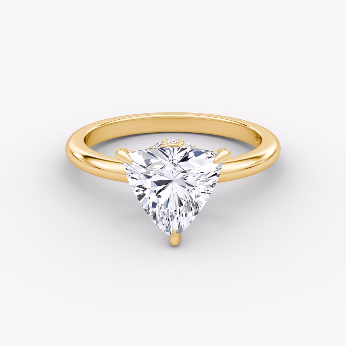 The Veiled Halo | Trillion | 18k | Yellow Gold | bandAccent: Plain | diamondOrientation: vertical | caratWeight: other