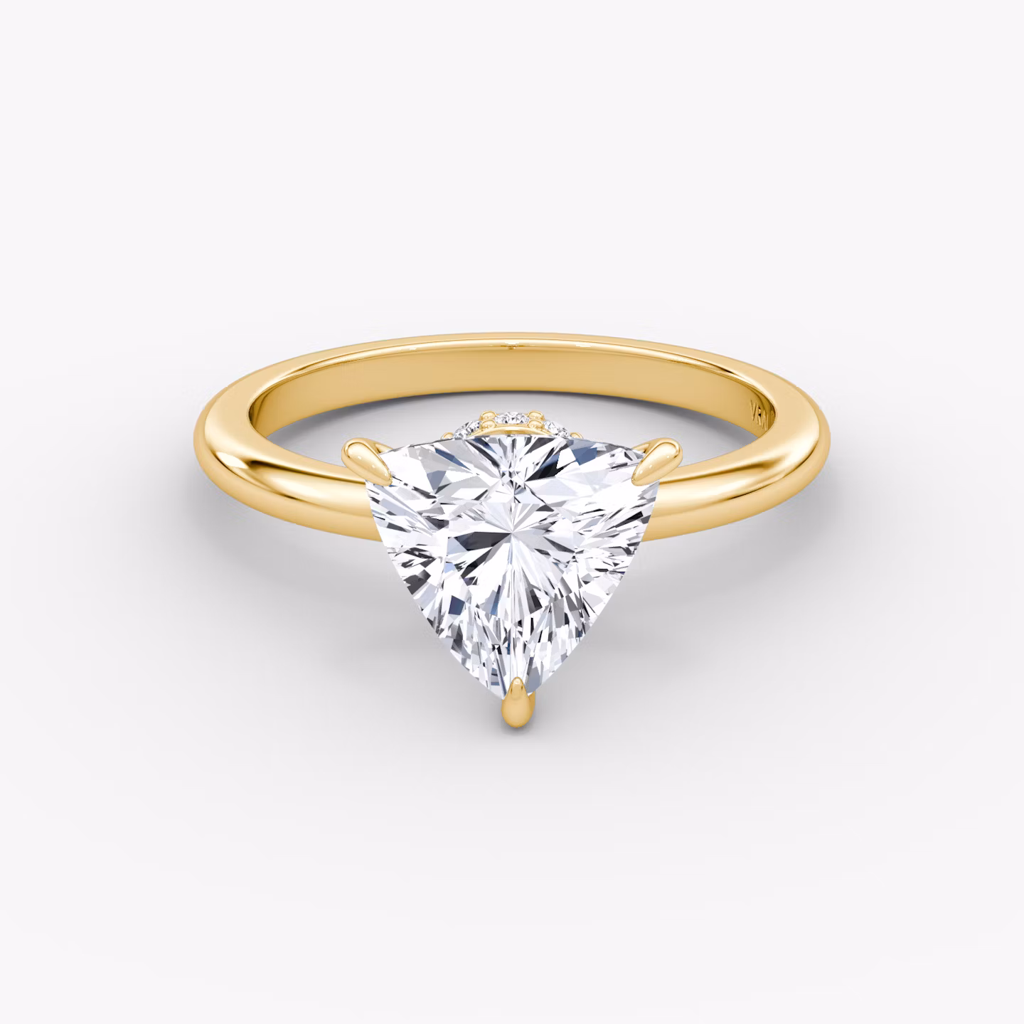 The Veiled Halo | Trillion | 18k | Yellow Gold | bandAccent: Plain | diamondOrientation: vertical | caratWeight: other