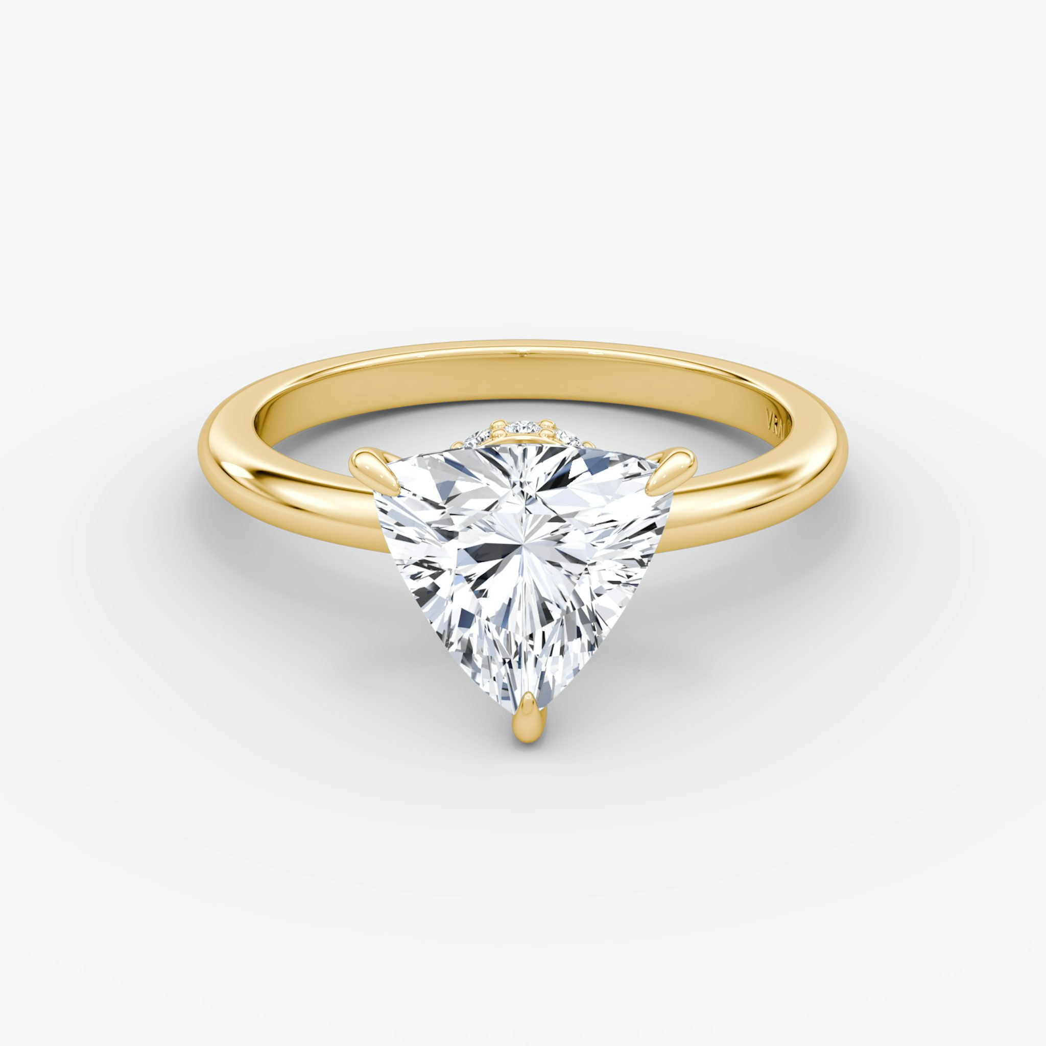 The Veiled Halo | Trillion | 18k | Yellow Gold | bandAccent: Plain | diamondOrientation: vertical | caratWeight: other