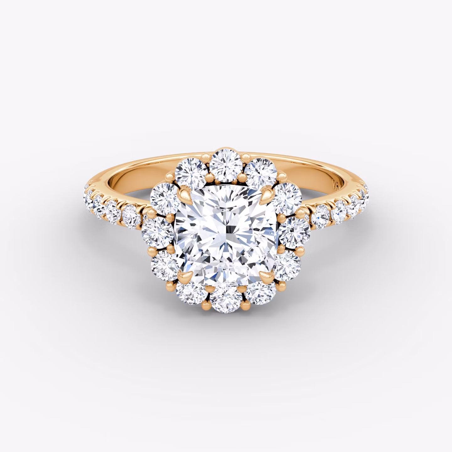 The Signature Floral Halo Cushion | Rose Gold