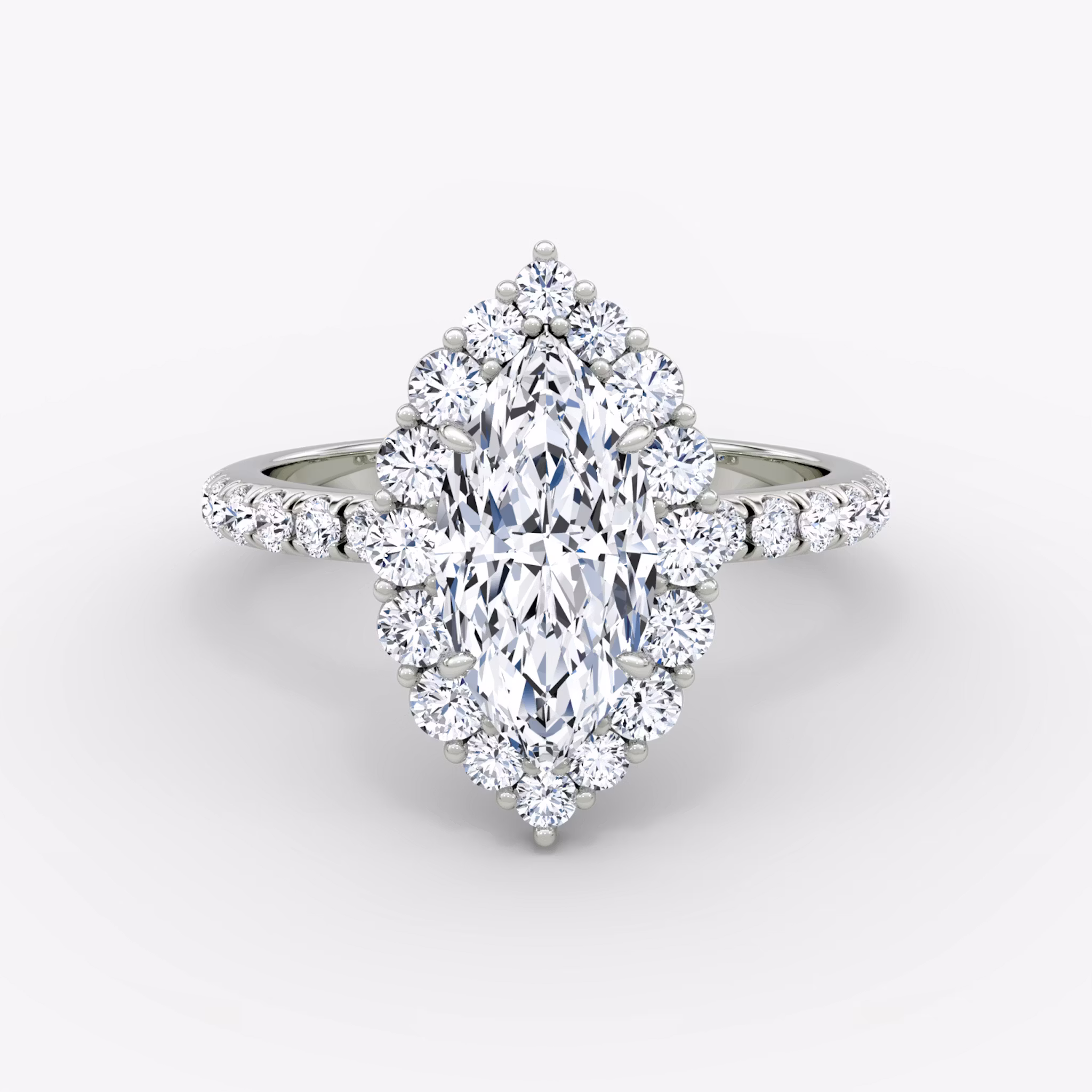 The Signature Floral Halo Marquise | White Gold