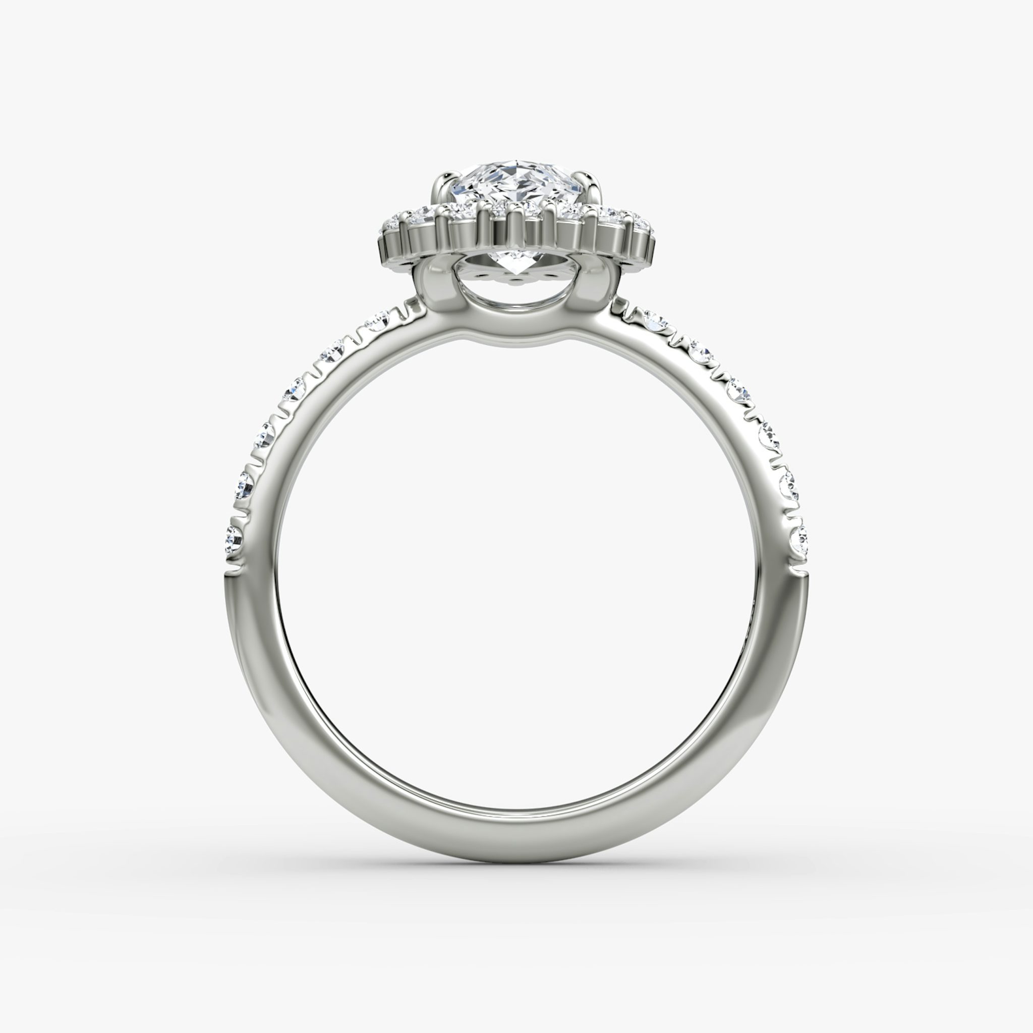The Signature Floral Halo | Marquise | 18k | White Gold | bandAccent: Pavé | diamondOrientation: vertical | caratWeight: other